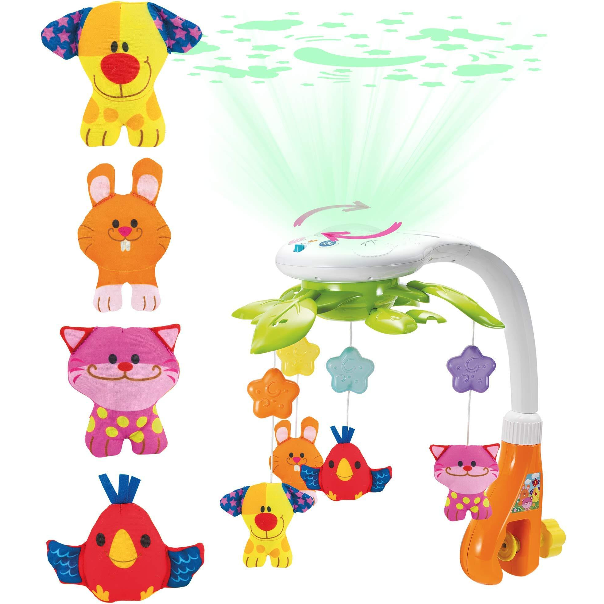 Kiddolab Baby Crib Mobile With Relaxing Music. Includes Ceiling Light Projector With Stars, Animals. Musical Crib Mobile With Timer. Nursery Toys For Babies Ages 0 & Older