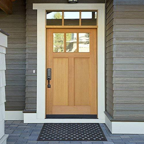 Wrought Iron Rubber Door Mat, Lattice - 18 Inch Width, 30 Inch Length - Durable, Easy To Clean & Decorative Outdoor Welcome Mats - Heavy Duty For All Weather - Doormat Traps Dirt, Debris, & Mud