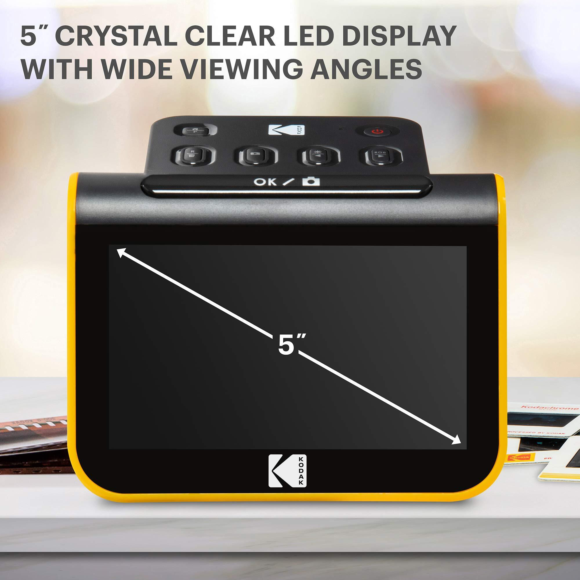 Kodak Digital Film Scanner, Film And Slide Scanner With 5    Lcd Screen, Convert Color & B&W Negatives & Slides 35Mm, 126, 110 Film To High Resolution 22Mp Jpeg Digital Photos, Black