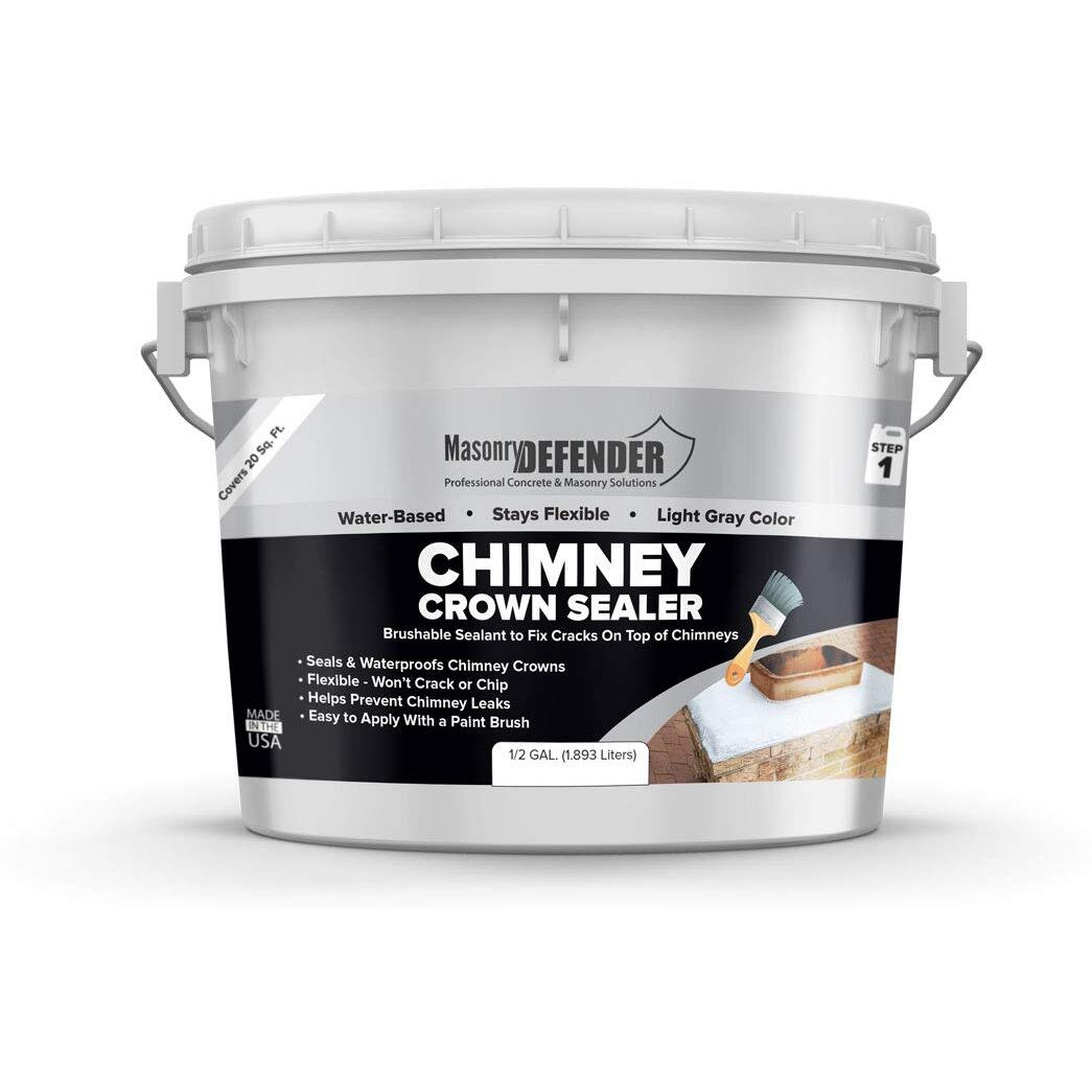 Masonrydefender Chimney Crown Sealer - Brushable Sealant Fixes Cracked Chimney Tops & Prevents Chimney Leaks