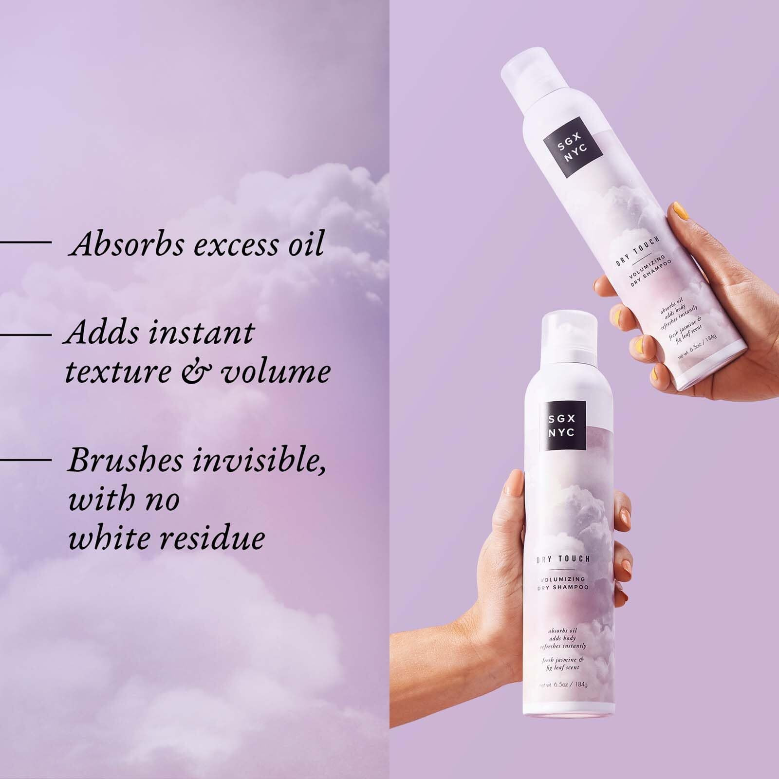 Sgx Nyc Dry Touch Volumizing Dry Shampoo - Paraben Free, Vegan Dry Shampoo Spray Absorbs Excess Oil - Fresh And Bouncy Hair With No Residue - 6.5 Oz