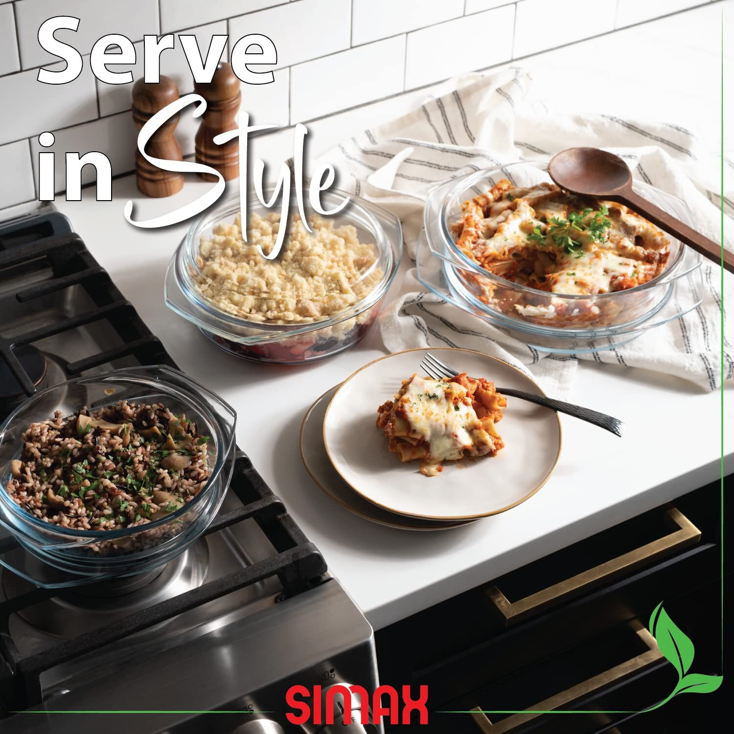 Simax Casserole Dish Set, Set Of 3 Casserole Dish With Lid, Round Glass Cookware, Borosilicate Glass, Made In Europe 0.75 Quart, 1 Quart And 1.5 Quart Baking Dishes