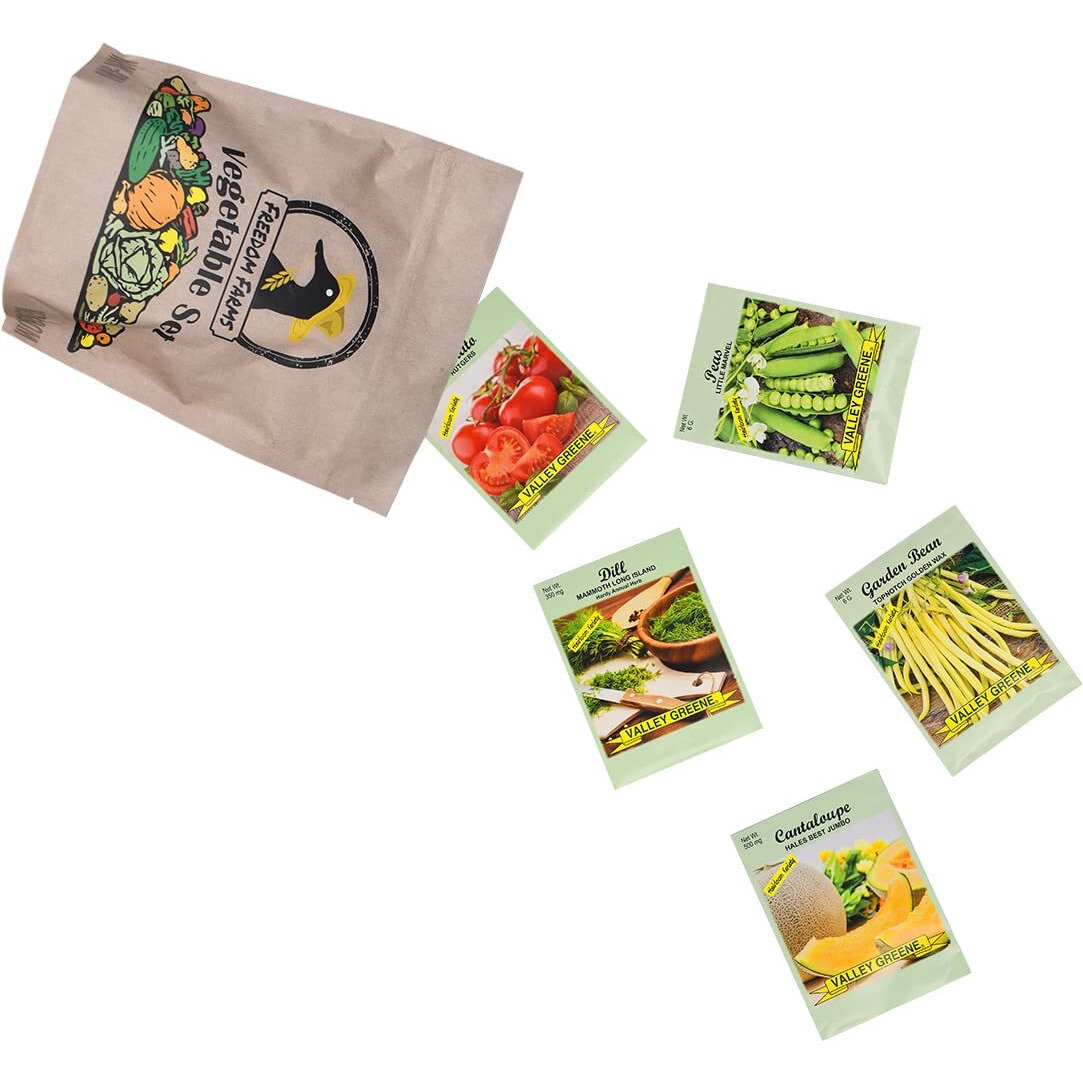 Set Of 43 Assorted Vegetable & Herb Seed Packets - Over 10,000 Seeds - Includes Mylar Storage Bag - Deluxe Garden Heirloom Seeds - 100% Non-Gmo