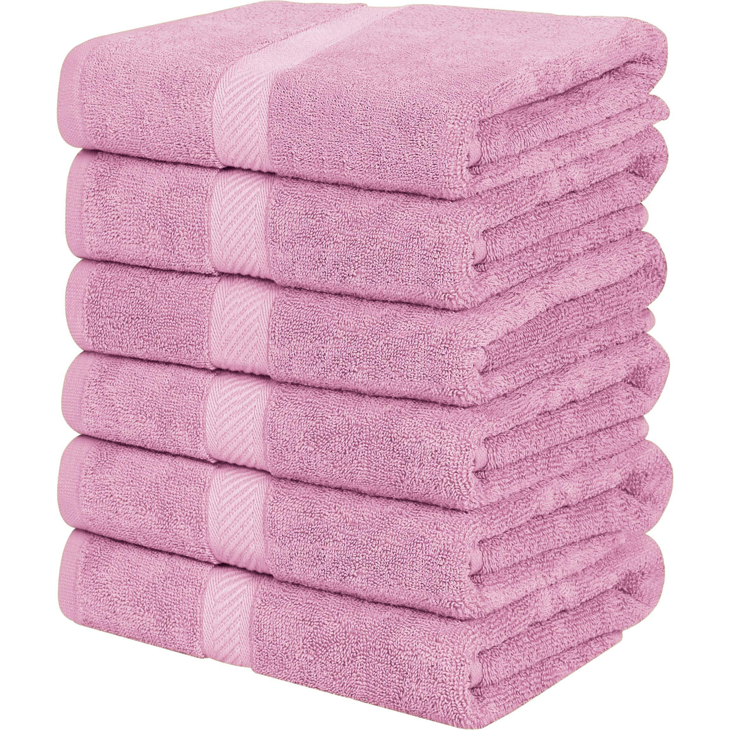 Utopia Towels 6 Pack Bath Towel Set (24 X 48 Inches), 500 Gsm 100% Ring Spun Cotton Medium Lightweight And Highly Absorbent Quick Drying, Premium Towels For Hotel, Spa And Bathroom (Pink)