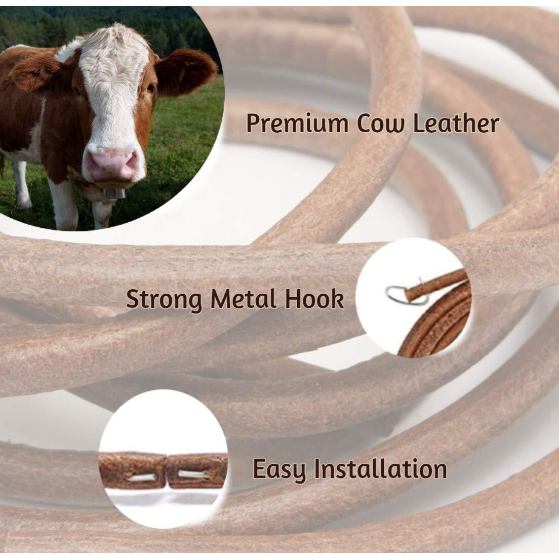 Sewing Machine Belt Real Cow Leather Belt 71"" 3/16"" The Best Sewing Machine Belt Treadle Parts With Hook For Singer/Jones Sewing Machine By Sewtco