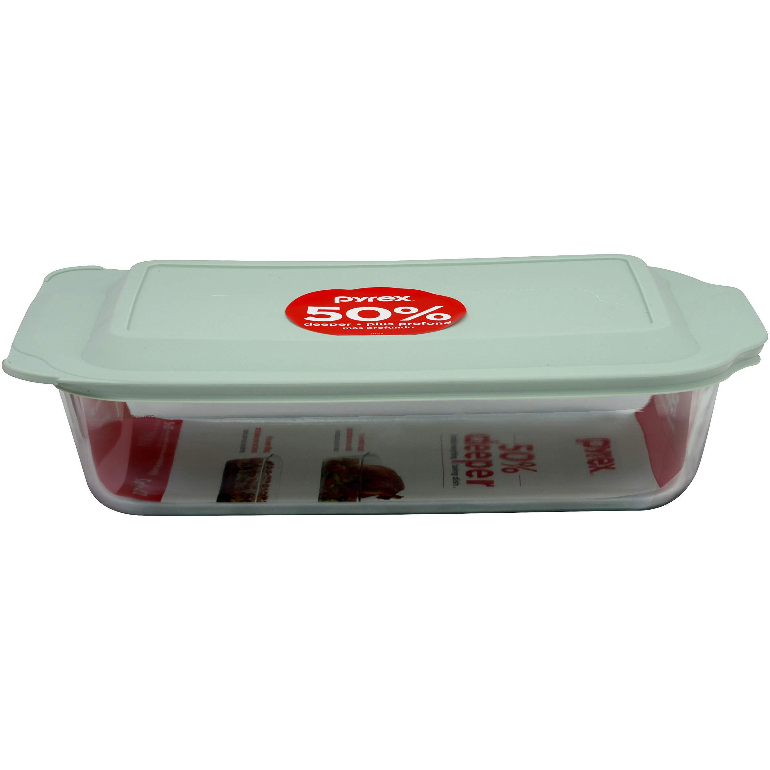 Pyrex Coringware-Pyrex Deep 9"&quotX13"&quotBkr W/Lid, Plain