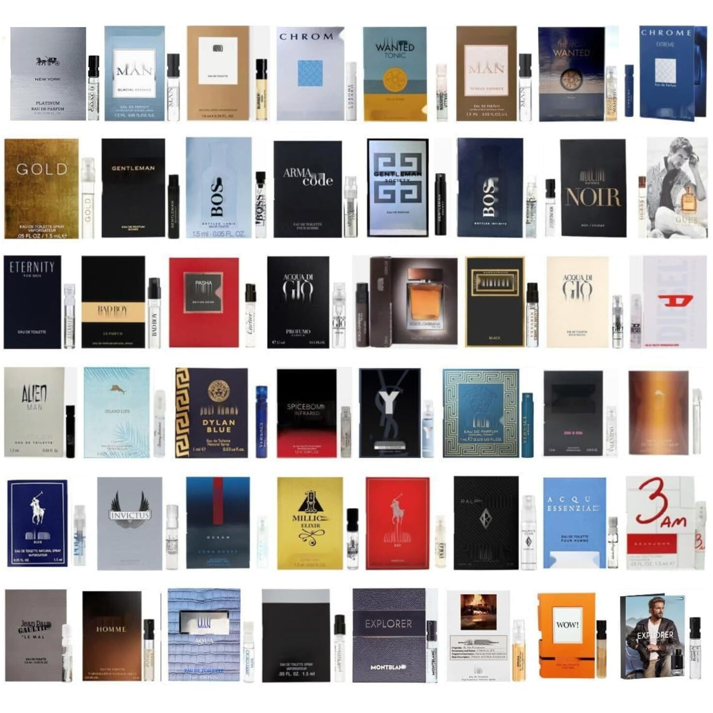 Cologne 11 Designer Samples Vials For Men