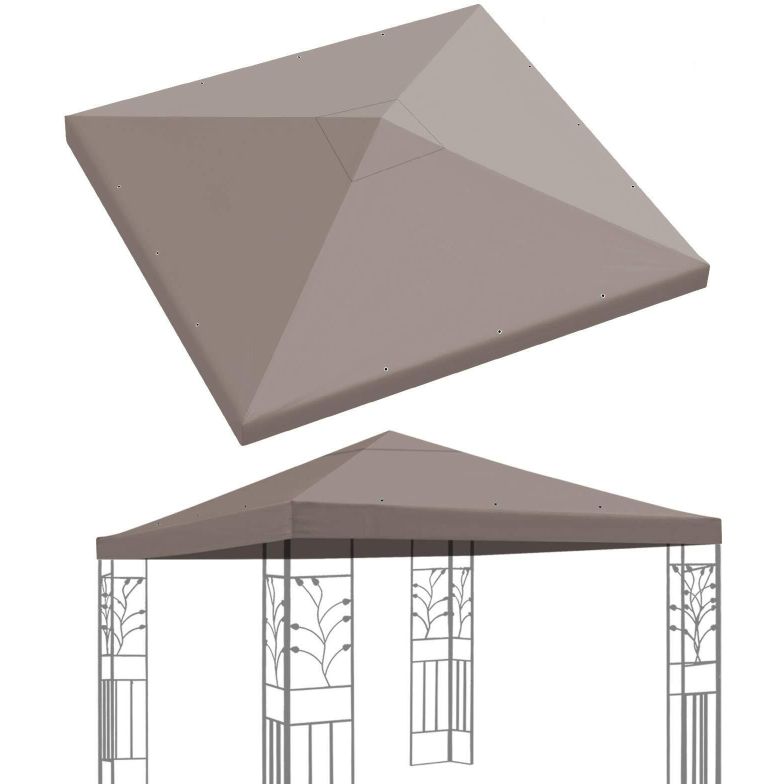 Benefitusa Replacement Top Cover For 10'X10' Gazebo Canopy Patio Pavilion Sunshade Plyester Single Tier (Taupe)