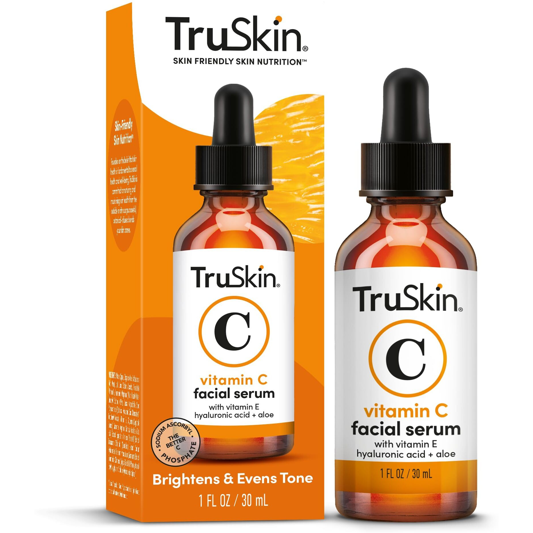 Truskin Vitamin C Serum - Anti Aging Facial Serum With Vitamin C, Hyaluronic Acid, Vitamin E - Brightening Serum - Even Skin Tone, Improve Appearance Of Dark Spots, Fine Lines & Wrinkles, 1 Fl Oz