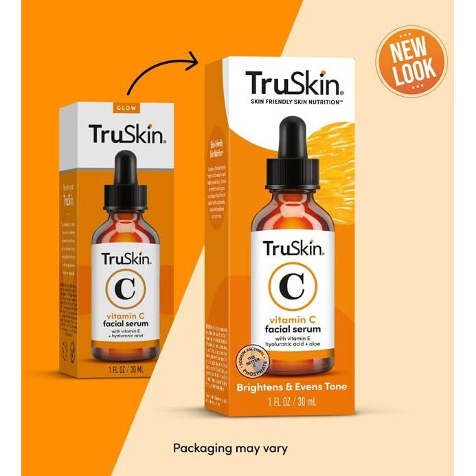 Truskin Vitamin C Serum - Anti Aging Facial Serum With Vitamin C, Hyaluronic Acid, Vitamin E - Brightening Serum - Even Skin Tone, Improve Appearance Of Dark Spots, Fine Lines & Wrinkles, 1 Fl Oz