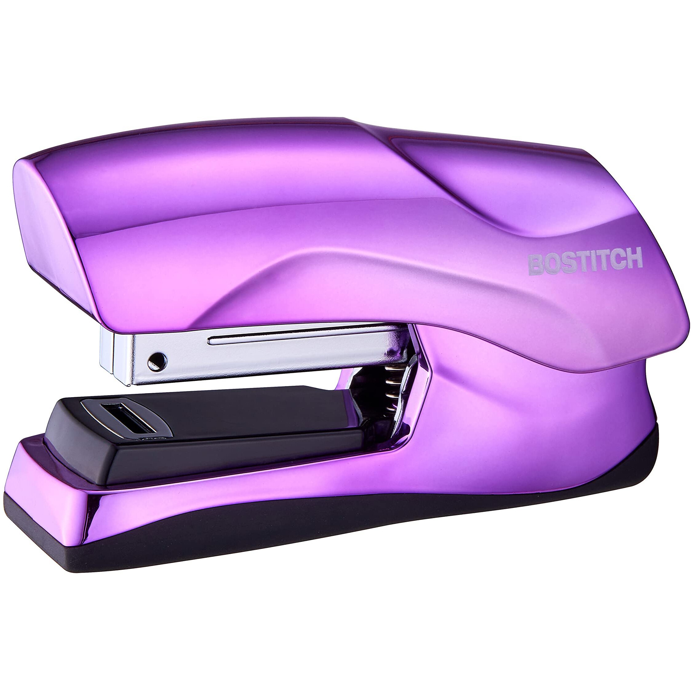 Bostitch Office Heavy Duty Stapler, 40 Sheet Capacity, No Jam, Half Strip, Fits Into The Palm Of Your Hand, For Classroom, Office Or Desk, Metallic Purple