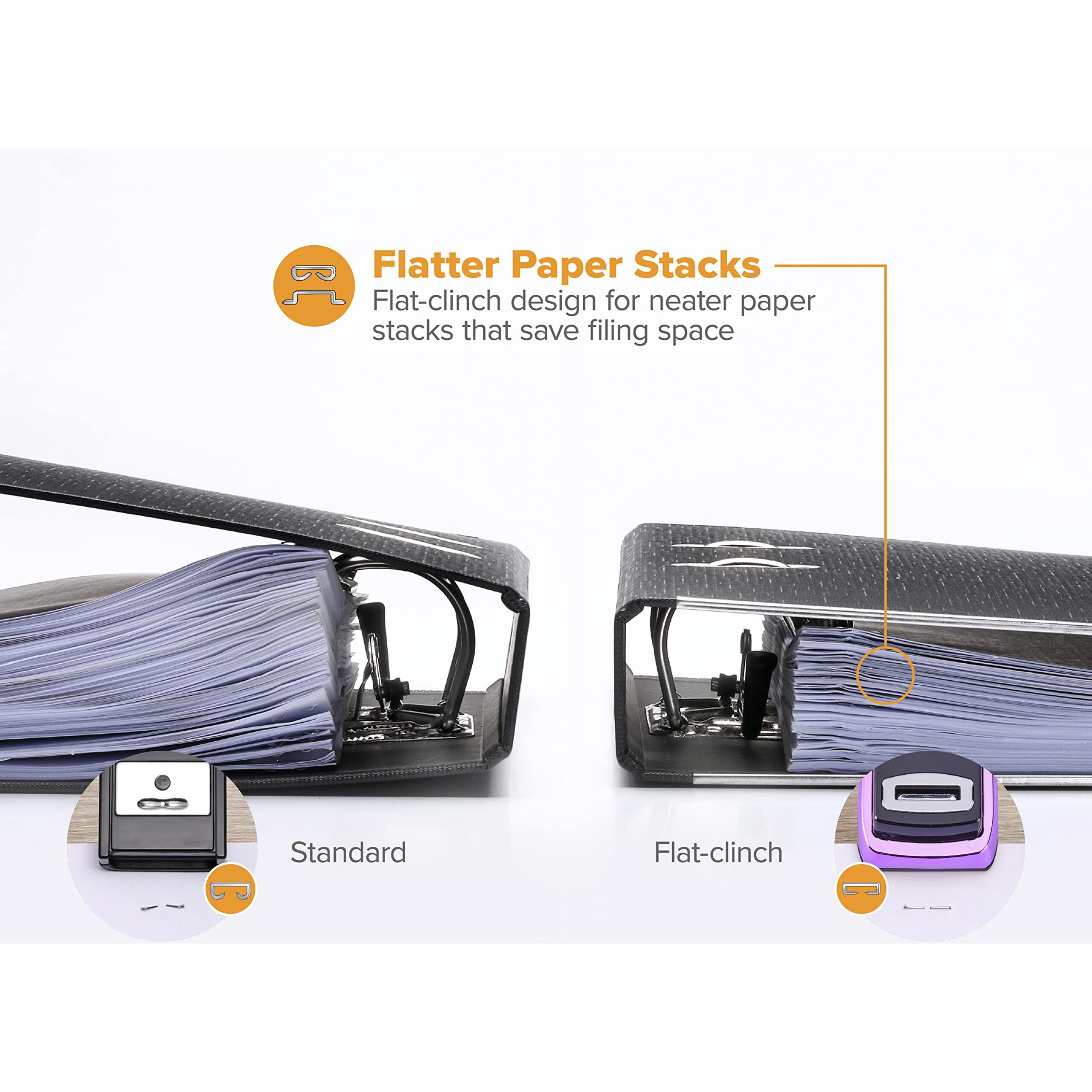 Bostitch Office Heavy Duty Stapler, 40 Sheet Capacity, No Jam, Half Strip, Fits Into The Palm Of Your Hand, For Classroom, Office Or Desk, Metallic Purple