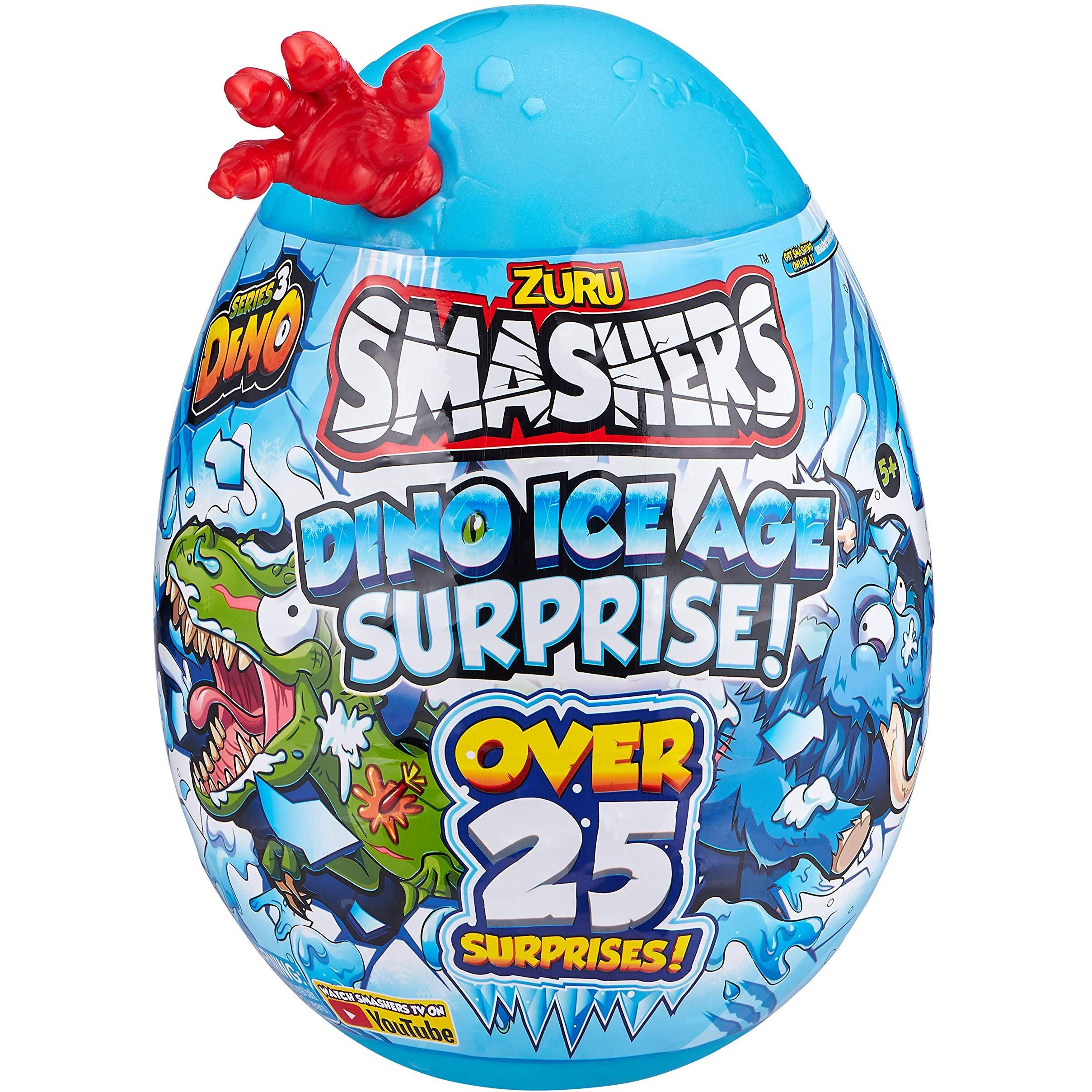 Smashers Dino Ice Age Mammoth Series 3 By Zuru Surprise Egg With Over 25 Surprises - Slime, Dinosaur Toy, Collectibles, Toys For Boys And Kids, Blue