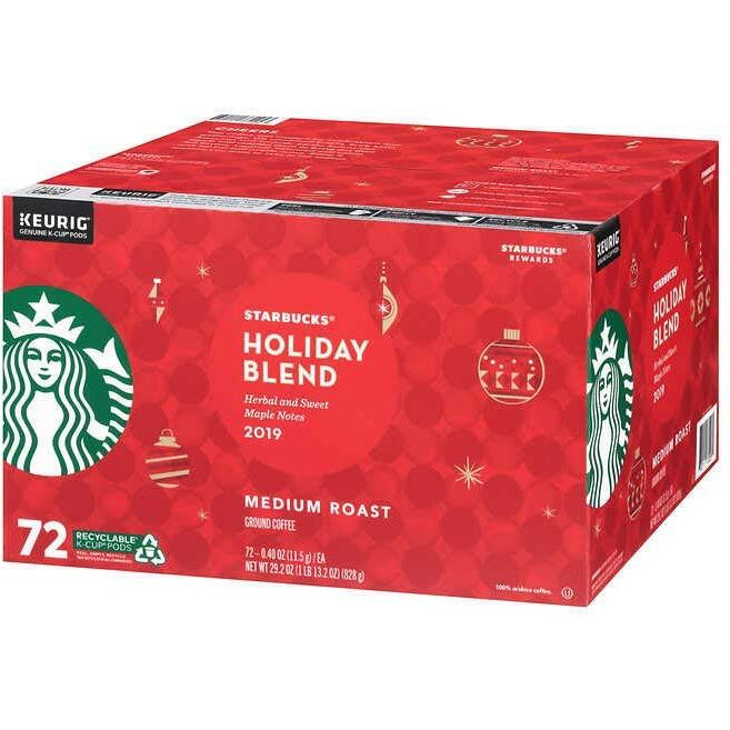 Starbucks Coffee Holiday Blend K Cup Pods, 29.2 Oz, 72 Count