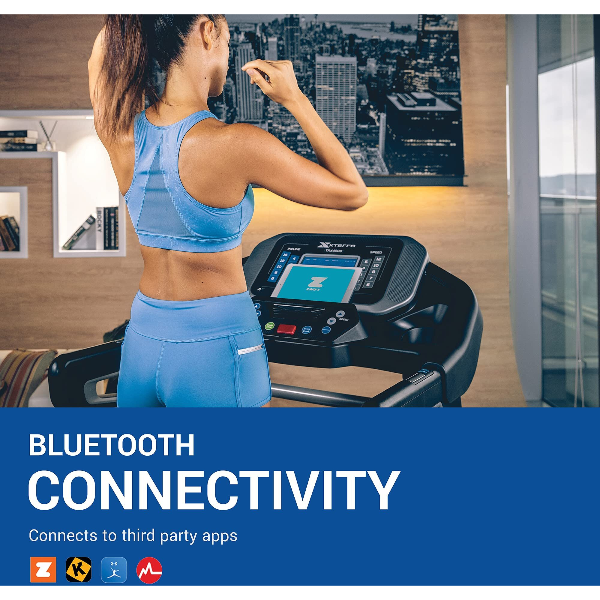 Xterra Fitness Trx4500 Premium Performance Series Folding Treadmill, Large Xtrasoft Cushioned Running Deck, Lcd Display, Handlebar Speed And Incline Controls, Variety Of Programs, Ftms Bluetooth