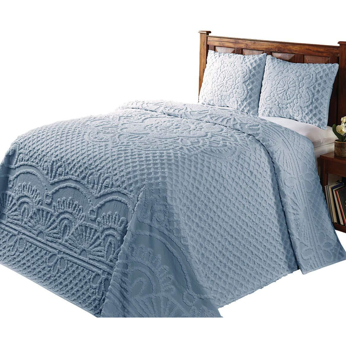 Better Trends King Size Bedspread 120"" X 110"" 100% Cotton Chenille Bedspread Set Soft Lightweight All Season Coverlet Bed Spreads, 2 Standard Sham, Blue Medallion Bedspreads