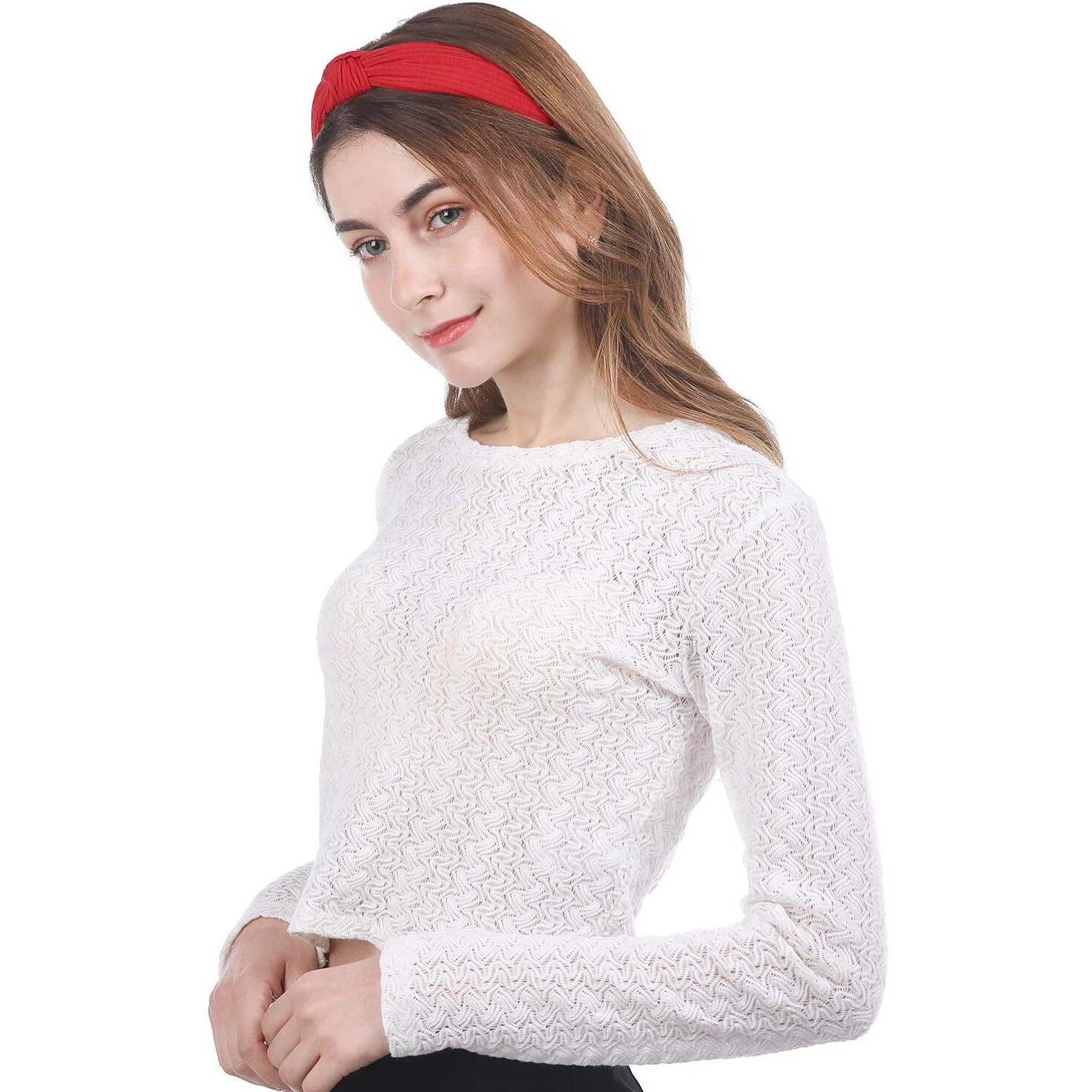 Funtopia Knotted Headbands For Women Girls, 9 Pcs Wide Plain Turban Headband Fashion Cross Knot Hair Bands With Solid Colors