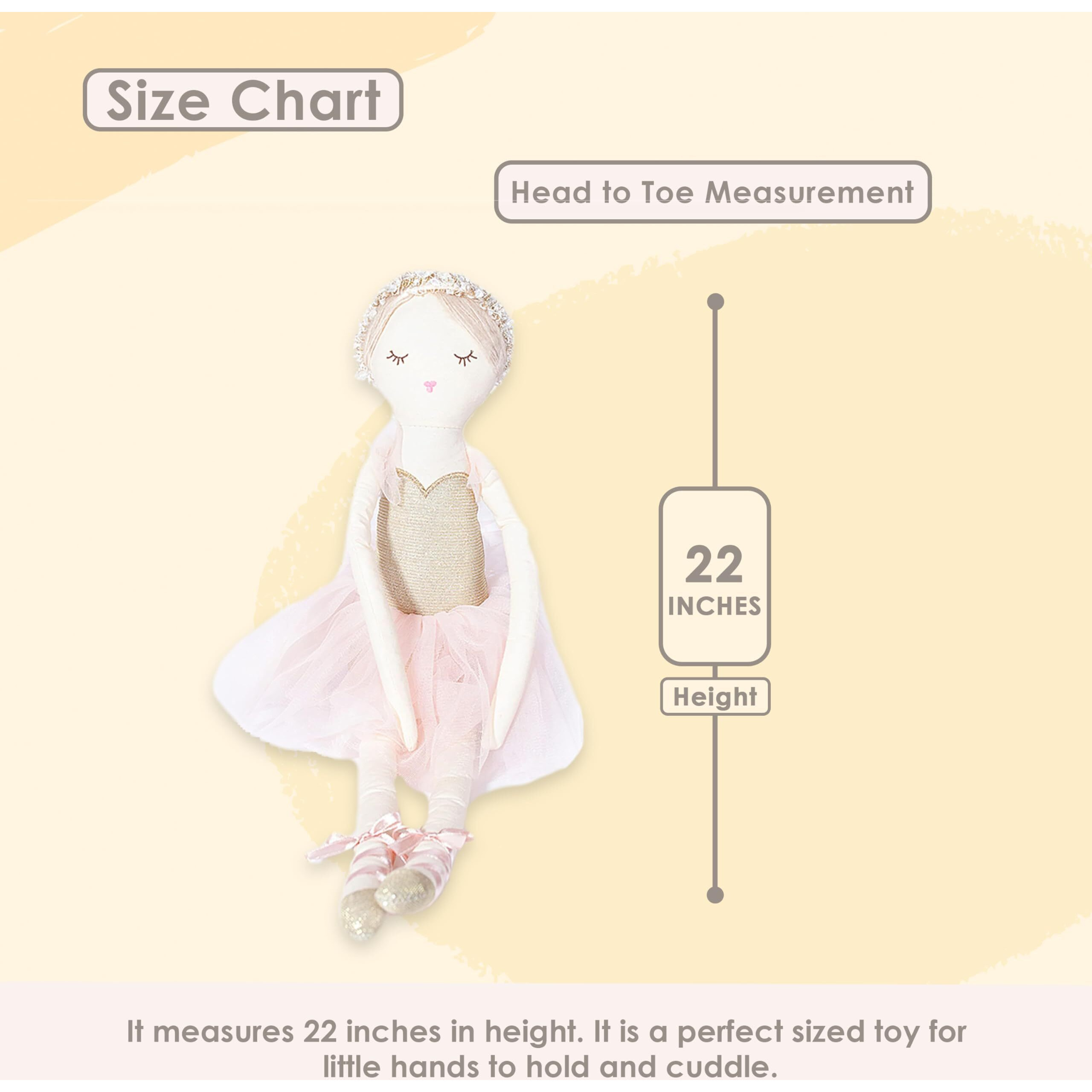 Mon Ami Ballerina Stuffed Doll - 22   , Plush Ballerina Doll For Girls, Use As Toy Or Room Decor, Great Gift For Kids Of All Ages