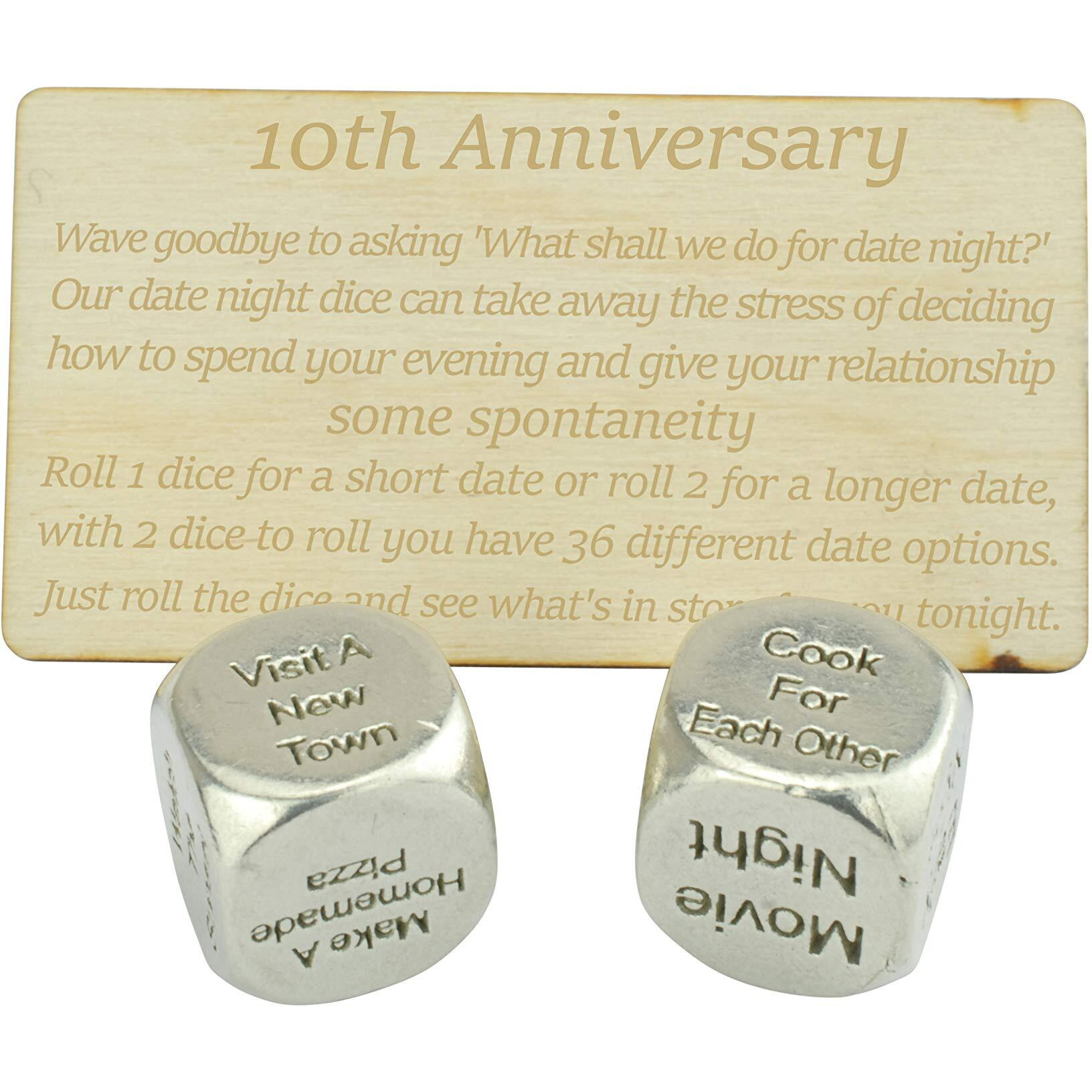 Tin Date Night Dice 10Th Anniversary 100% Pure Tin - Create A Unique 10Th Anniversary Date Night