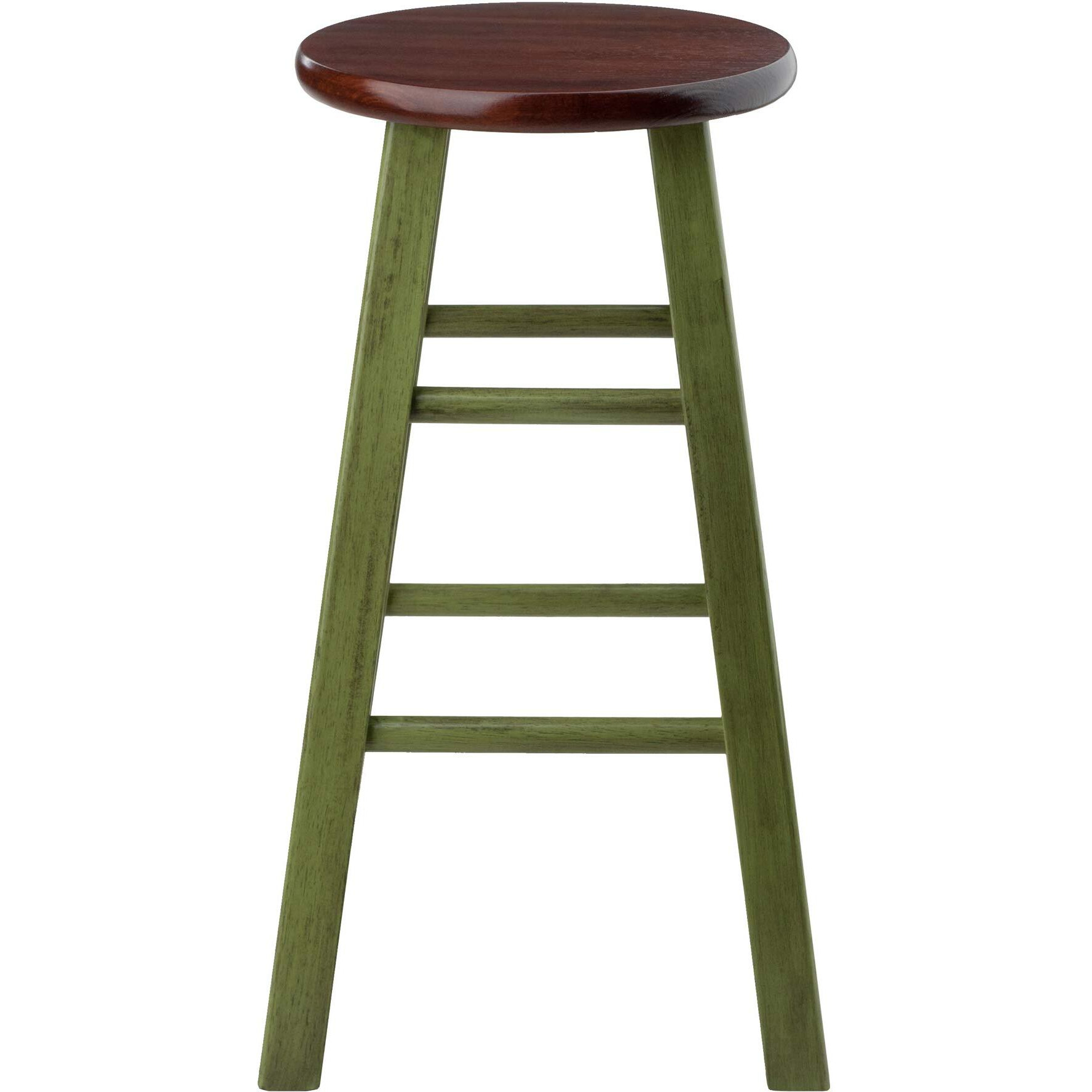 Winsome Wood Ivy Counter Stool, Rustic Green And Walnut, 24""