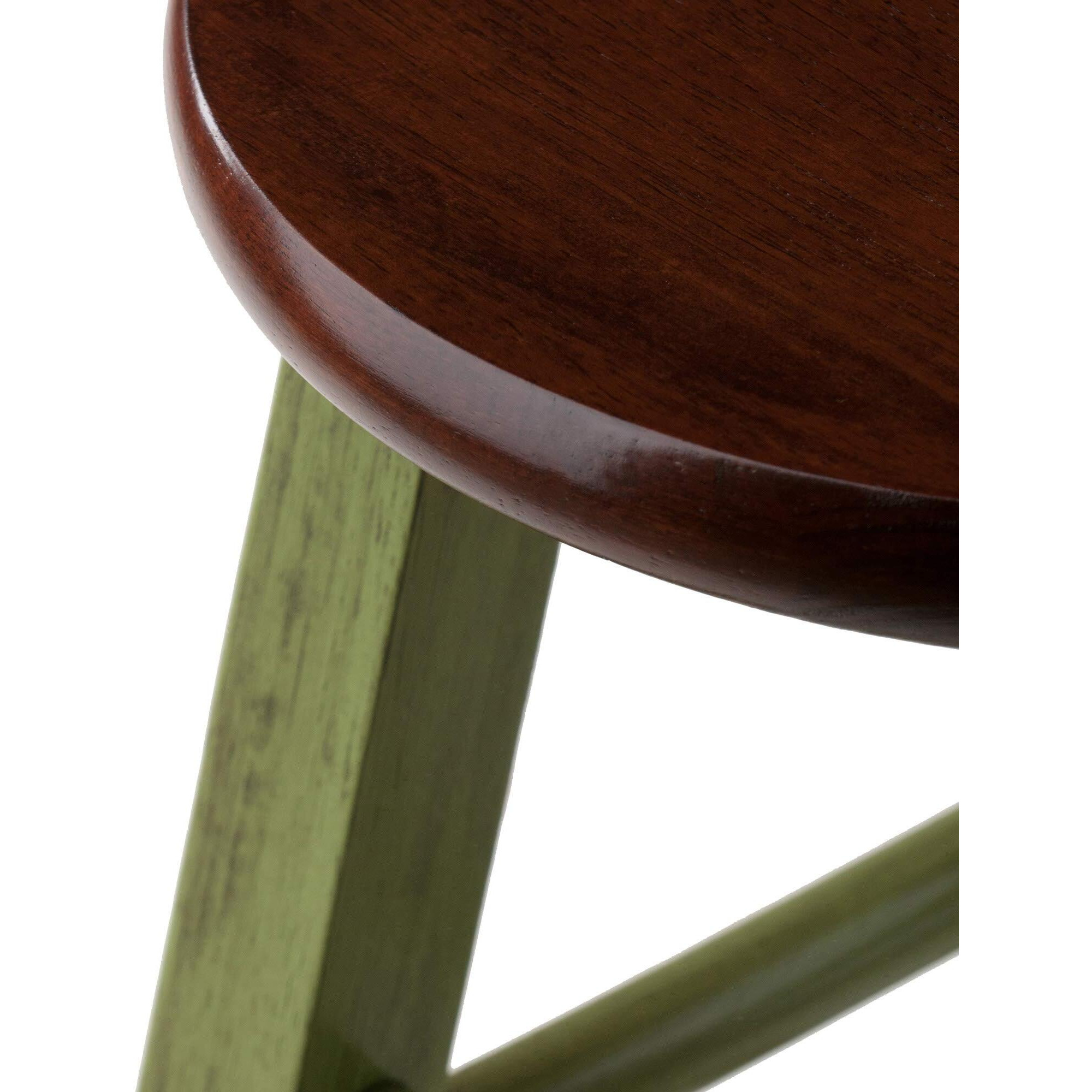 Winsome Wood Ivy Counter Stool, Rustic Green And Walnut, 24""