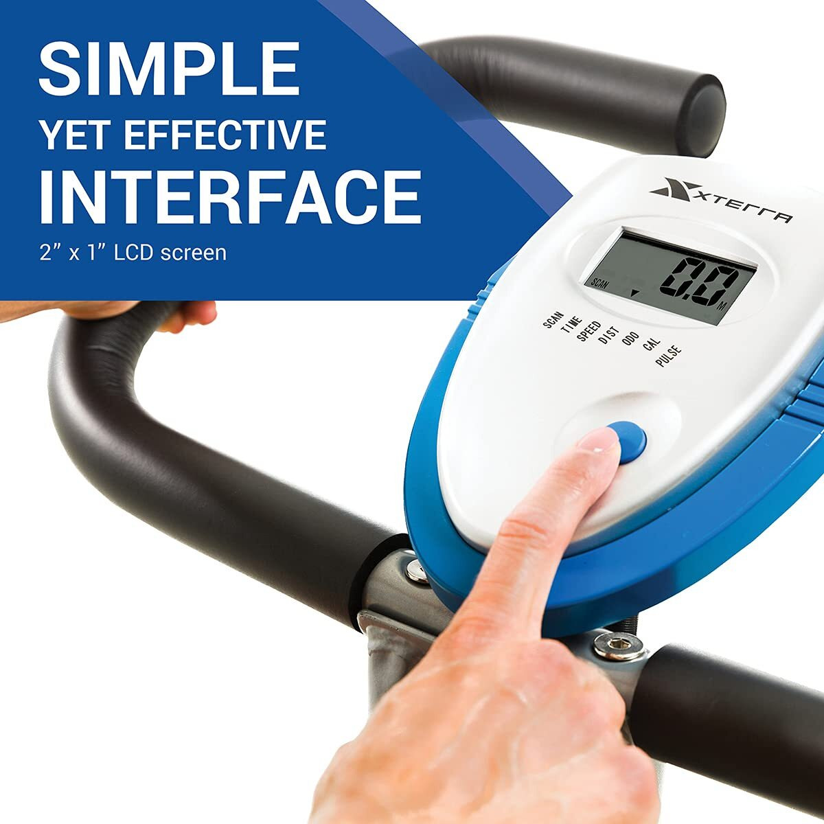 Xterra Fitness Folding Exercise Bike, 225 Lb Weight Capacity, Cordless, Battery Powered With Solid X-Frame Folding Design, Padded Seat And Handlebars, Adjustable Foot Straps, 8 Levels Of Resistance
