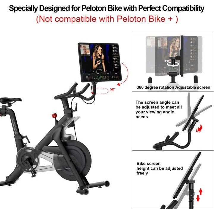 Coolwufan 360 Degree Screen Swivel Mount For Peloton Bike, Upgraded Screen Swivel For Peloton, Accessory To Turn For Peloton Bike Screens, Accessories For Peloton(Not Compatible With Peloton Bike+)