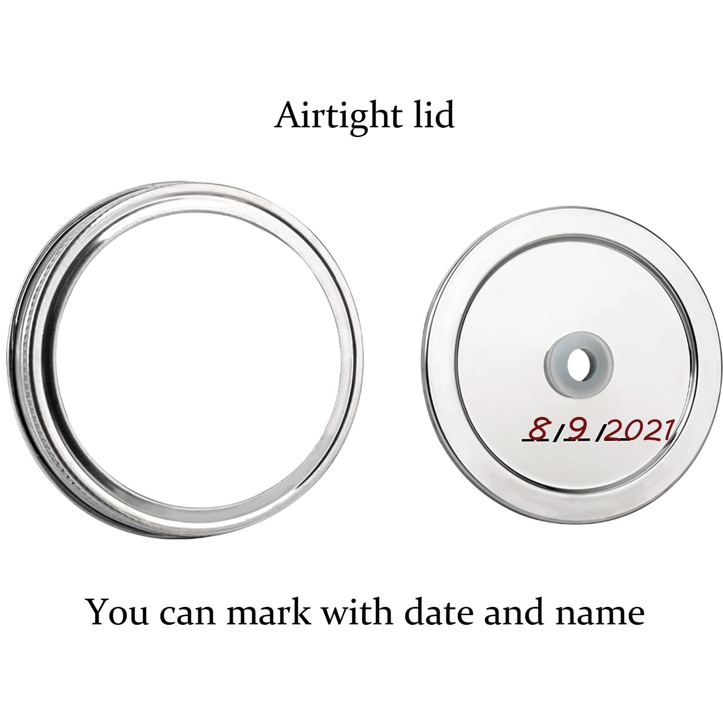 Jillmo Fermentation Kit, Pack Of 4 Wide Mouth Fermentation Lids With Weights For Mason Jars (No Jars)