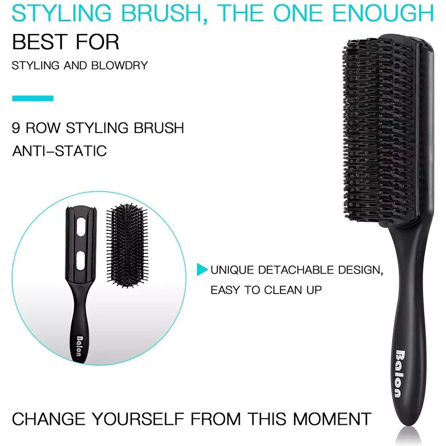 4Pcs Paddle Hair Brush, Detangling Brush And Hair Comb Set For Men And Women, Great On Wet Or Dry Hair, No More Tangle Hairbrush For Long Thick Thin Curly Natural Hair