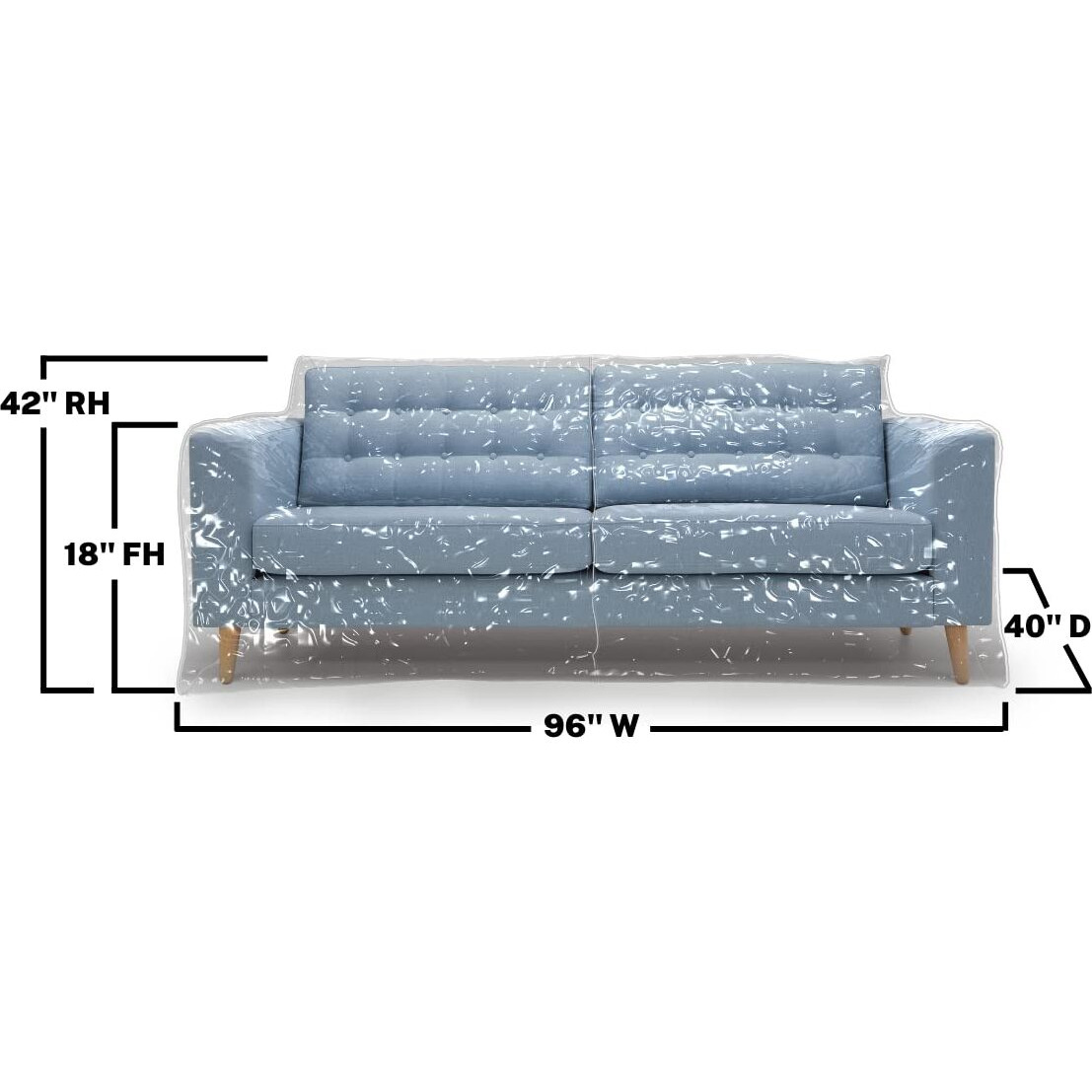 Plastic Couch Cover For Pets | Cat Scratching Protector Clawing Deterrent | Heavy Duty Water Resistant Thick Clear Vinyl | Sofa Slipover For Moving And Long Term Storage