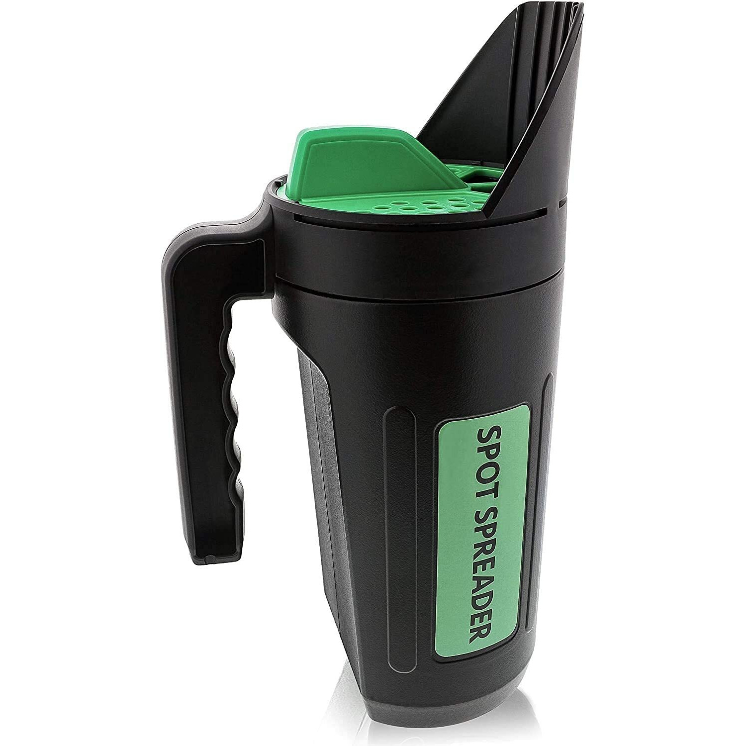 Hand Spreader Shaker For Seed, Salt, De-Icer, Ice Melt, Earth Food And Fertilizer - Multiple Opening Sizes For Any Need - Up To 80 Oz