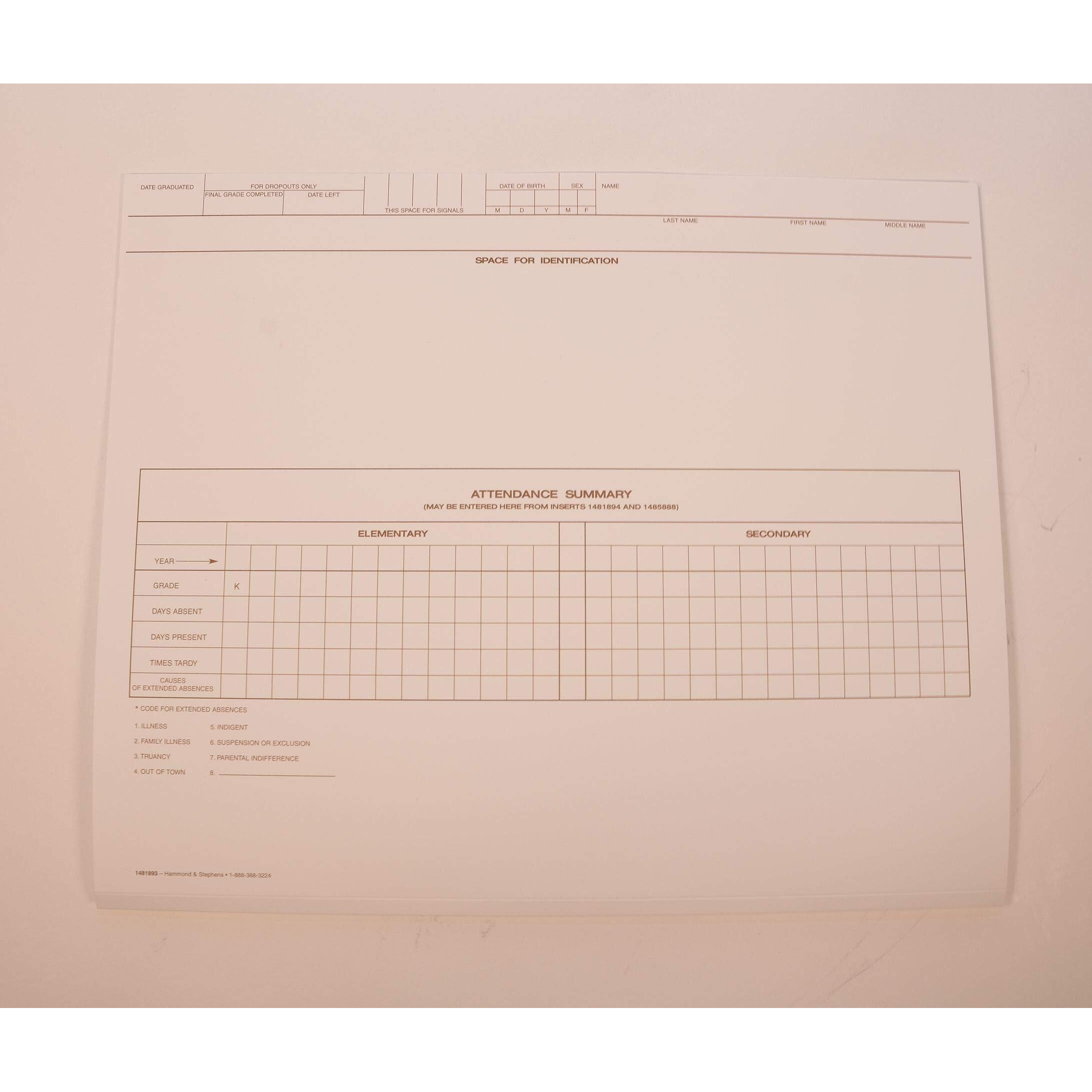 Hammond & Stephens Cumulative Record Folder - Grades K - 12, 18-5/8 L X 11-7/8 W In, 1/2 In Expansion, Pack Of 25
