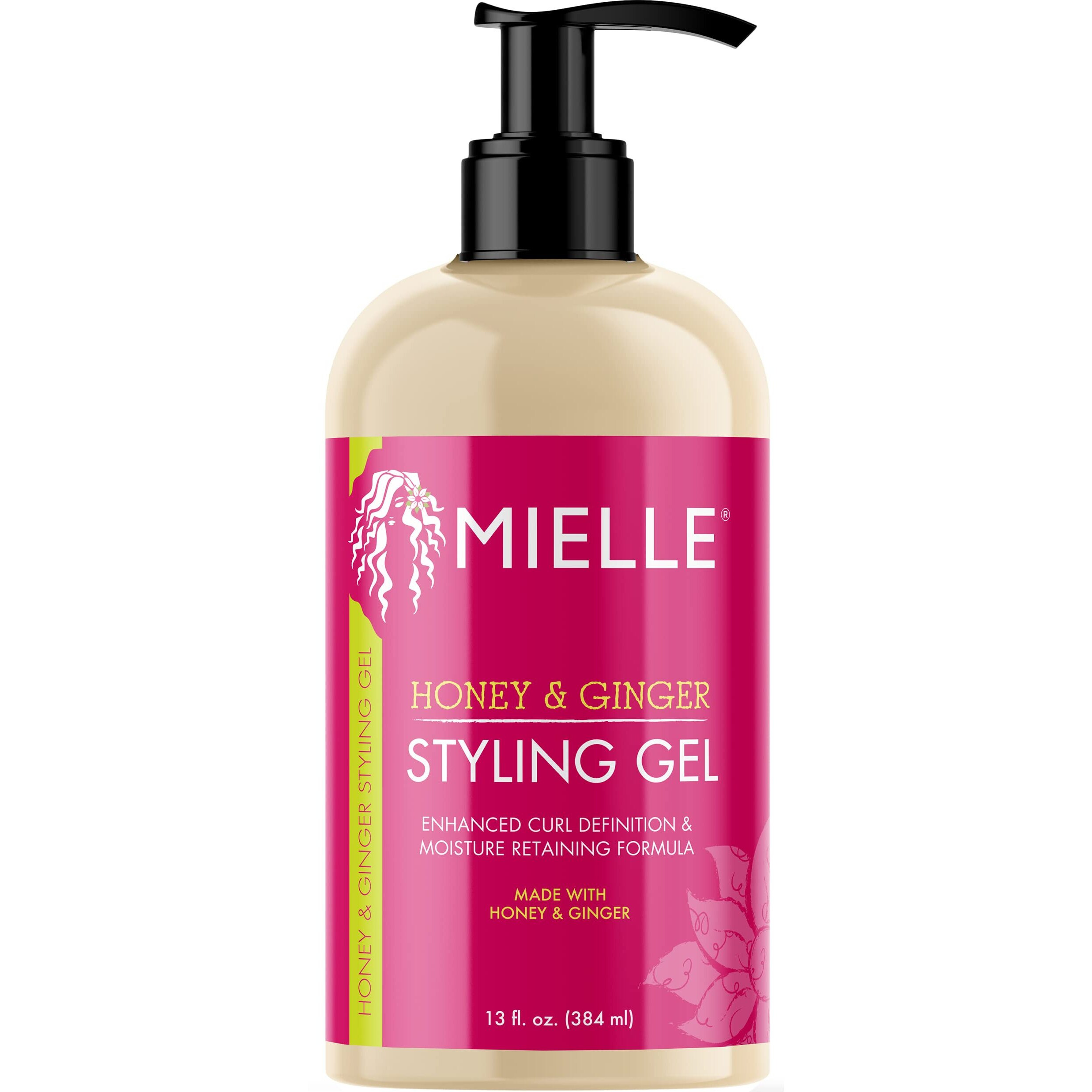 Mielle Organics Honey & Ginger Styling Gel For Enhanced Curl Definition And Moisture Retaining With Aloe For Dry, Curly, Thick, And Frizzy Hair, Non-Sticky, 13 Ounces