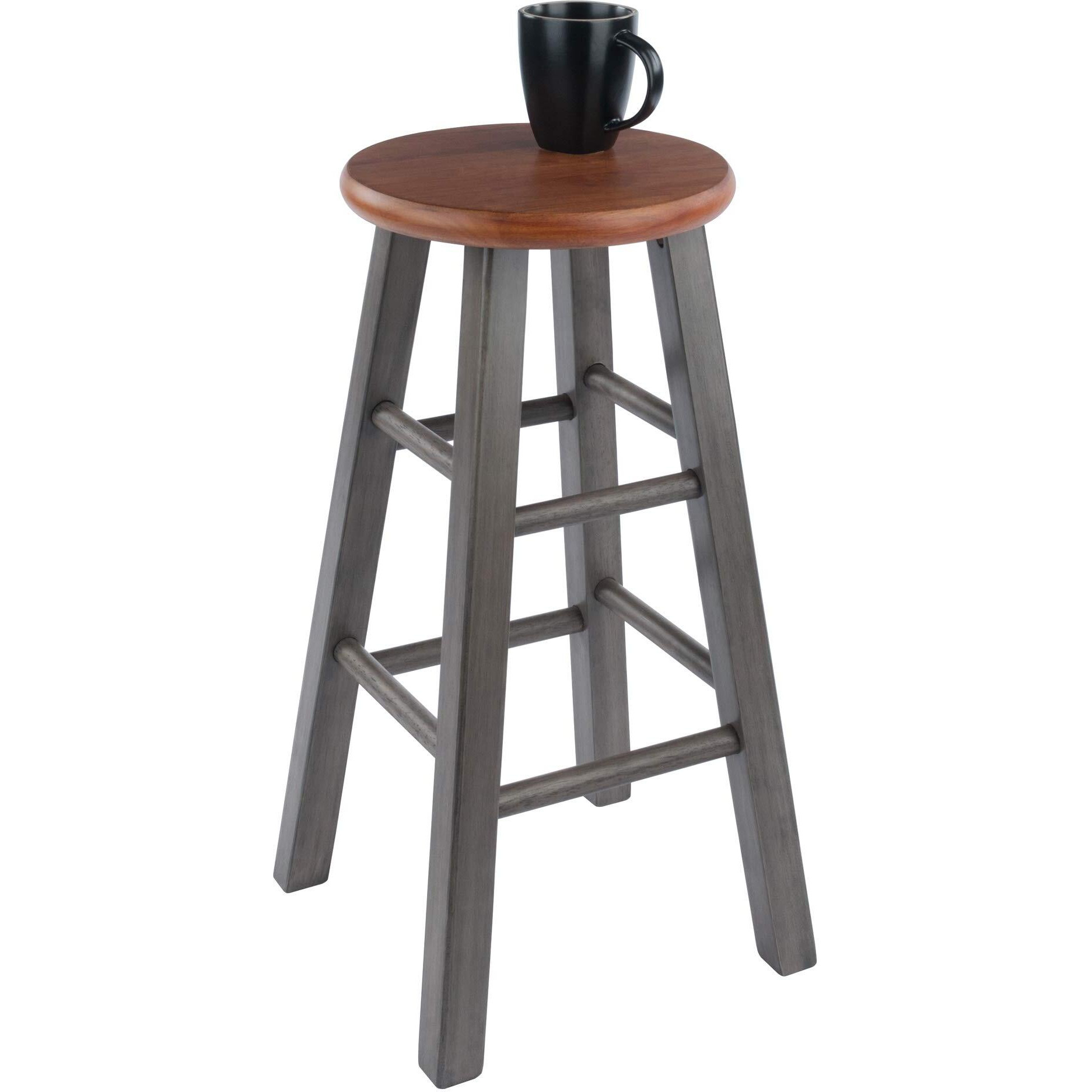 Winsome Wood Ivy Counter Stool, Rustic Gray And Teak, 24""