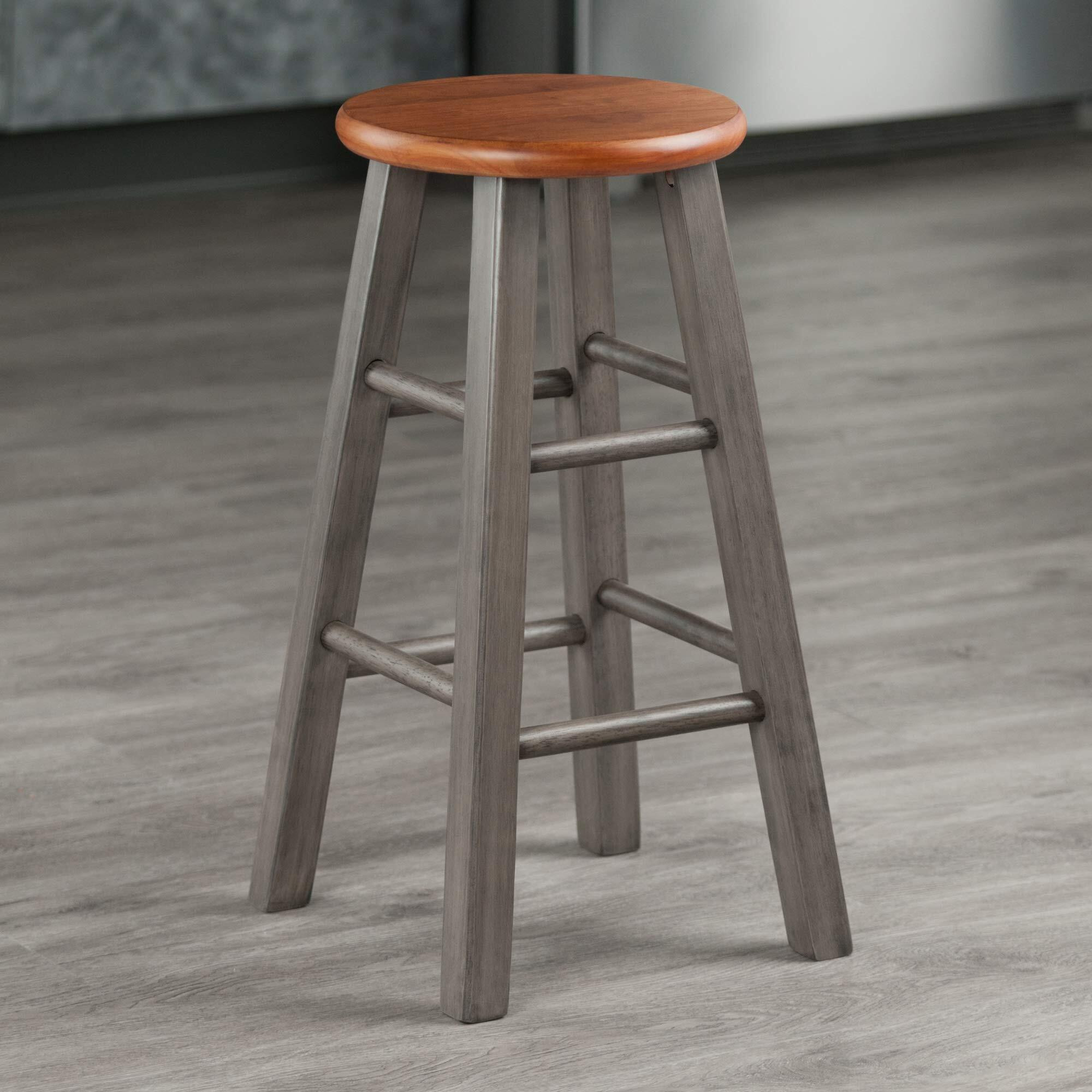 Winsome Wood Ivy Counter Stool, Rustic Gray And Teak, 24""