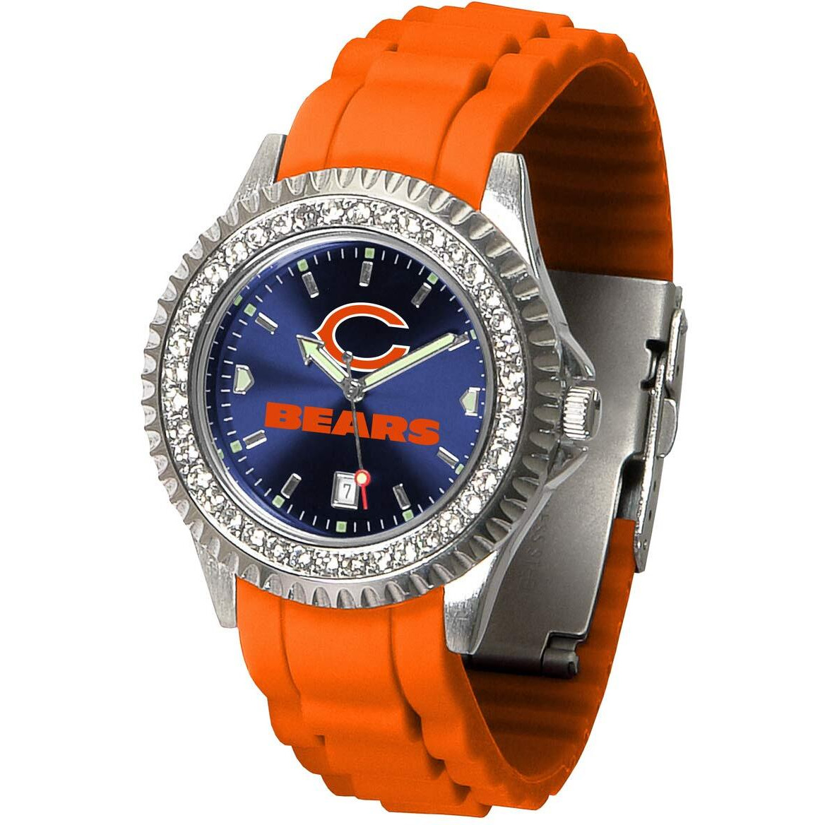 Game Time Chicago Bears Women's Watch - Nfl Sparkle Series, Officially Licensed - Team Color-Coordinated Silicone Band