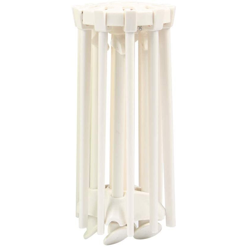 Cambom Foldable Pasta Drying Rack- Plastic Spaghetti Noodle Dryer With 10 Bar Handles White