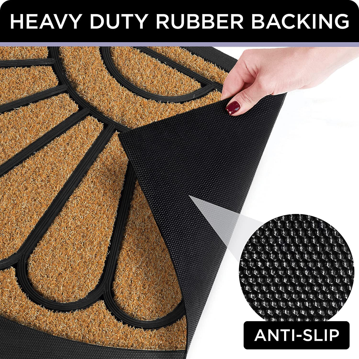 Ubdyo Front Door Mat - Low Pile Front Door Mat Outside Entrance - Muddy Dirt Trapping Welcome Matt Outdoor - Rubber Backing Anti Slip Indoor Doormat Entrance, 30"" X 17"", Bright Yellow