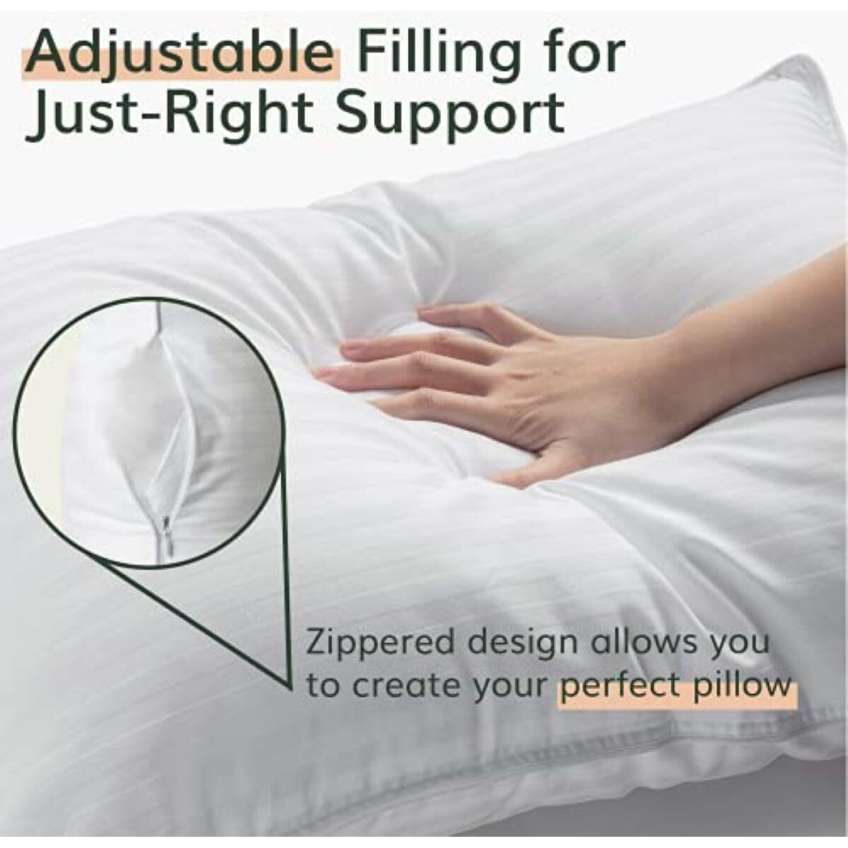 Premium King Size Bed Pillows - Set Of 2, 20"&quotX36"", Cooling Hotel Quality, Down Alternative, Medium Firm Support, Ideal Gift For Back & Side Sleepers