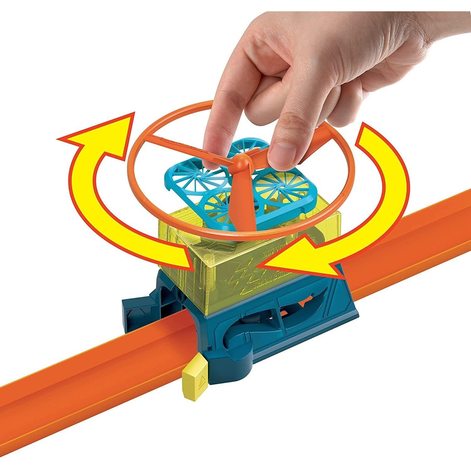 Hot Wheels Track Builder Playset Drone Lift-Off Pack, 6 Component Parts, Includes 164 Scale Toy Car