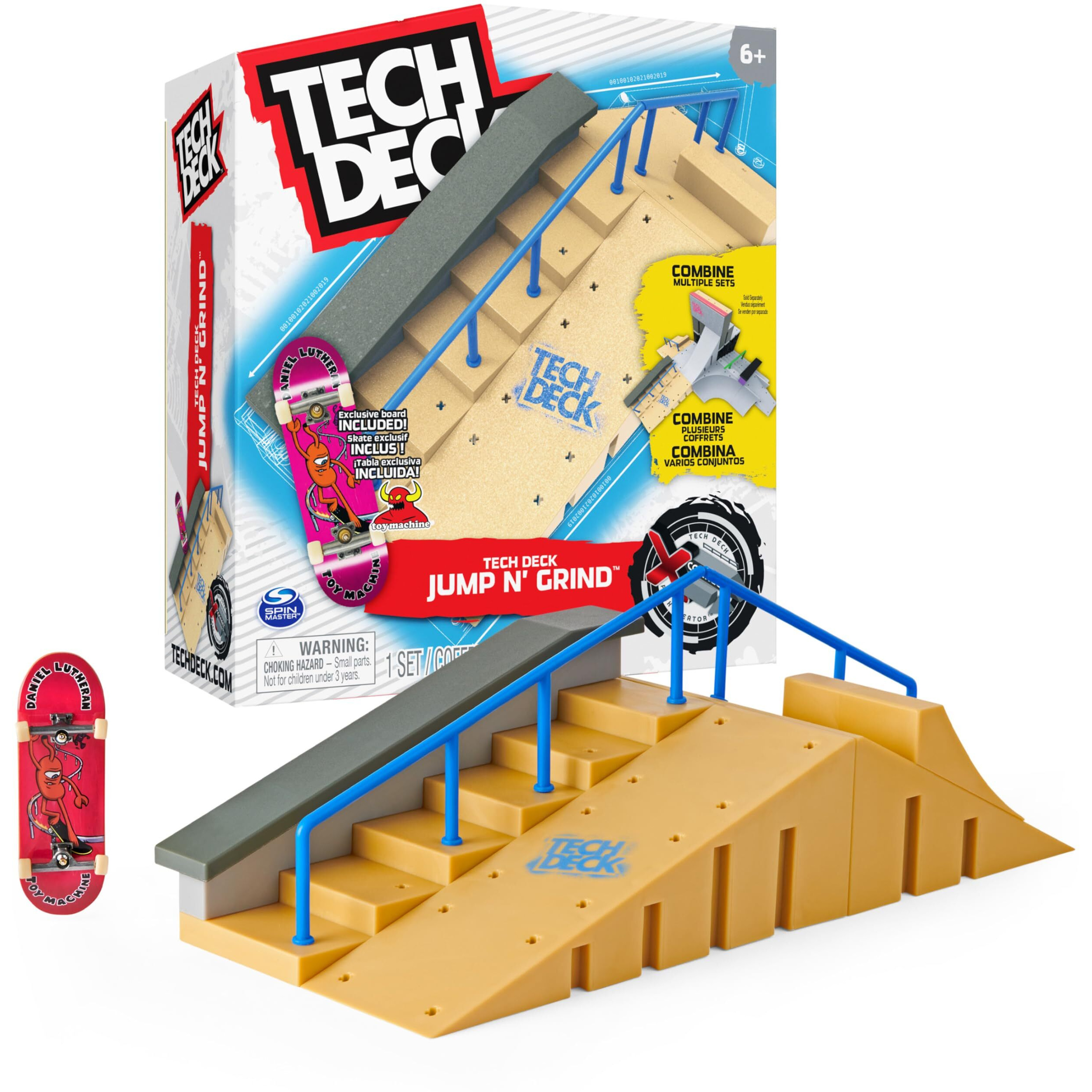 Tech Deck, Jump N Grind X-Connect Park Creator, Customizable And Buildable Ramp Set With Exclusive Fingerboard, Kids Toy For Ages 6 And Up