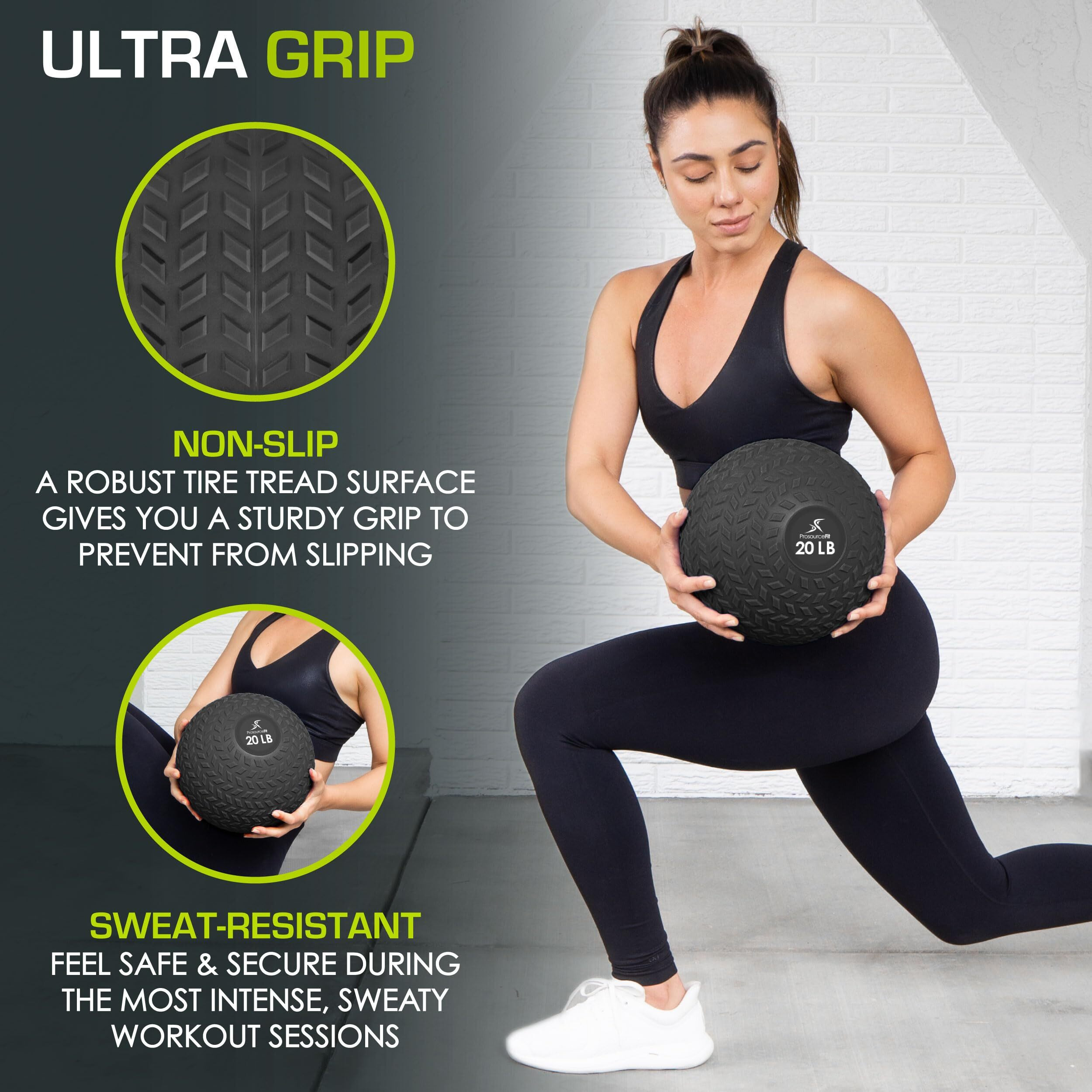 Prosourcefit Slam Medicine Balls 5, 10, 15, 20, 25, 30, 50Lbs Smooth And Tread Textured Grip Dead Weight Balls For Strength And Conditioning Exercises, Cardio And Core Workouts