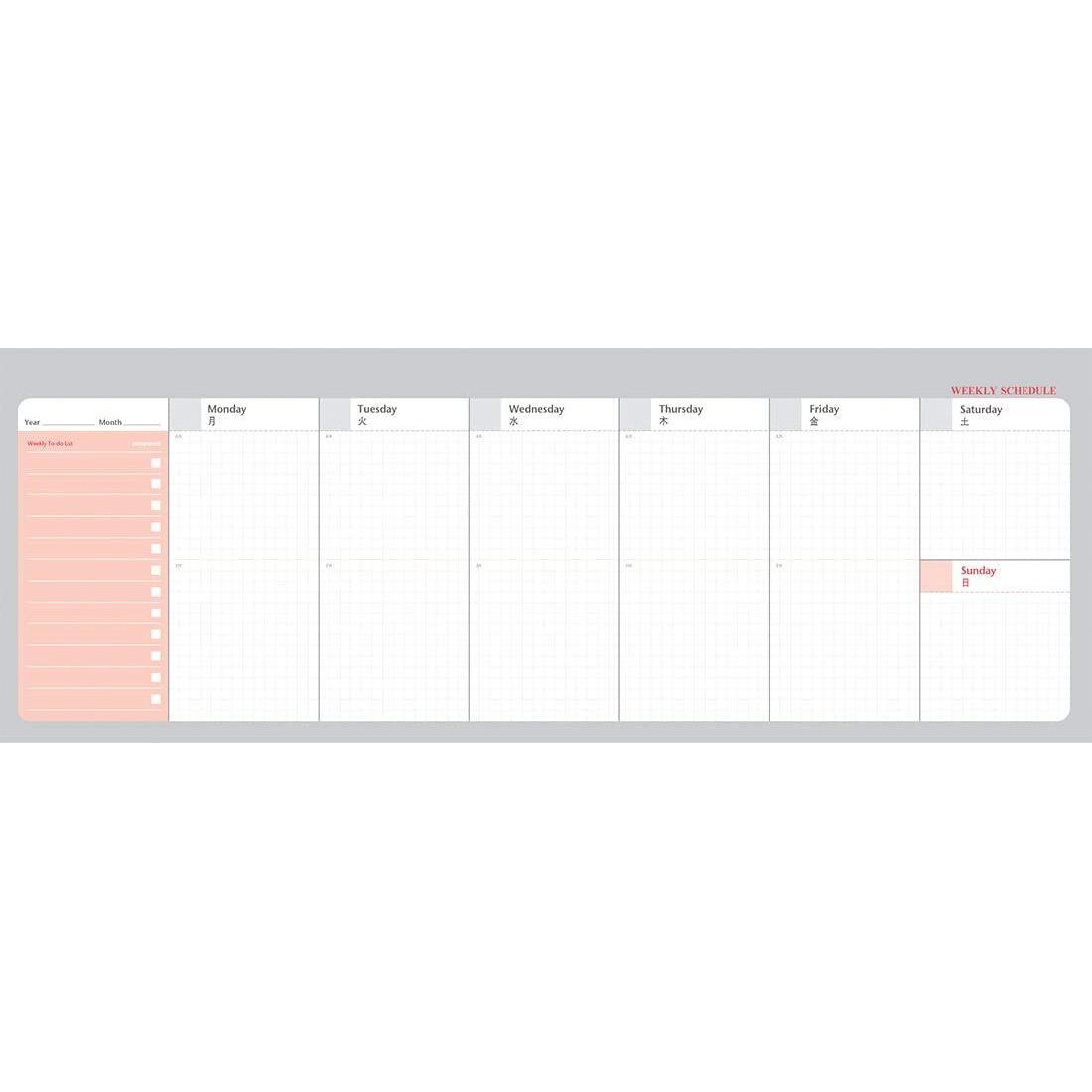 Paperian Brilliant Weekly Scheduler - Wirebound Undated Weekly Planner Pad Scheduler (Blue)