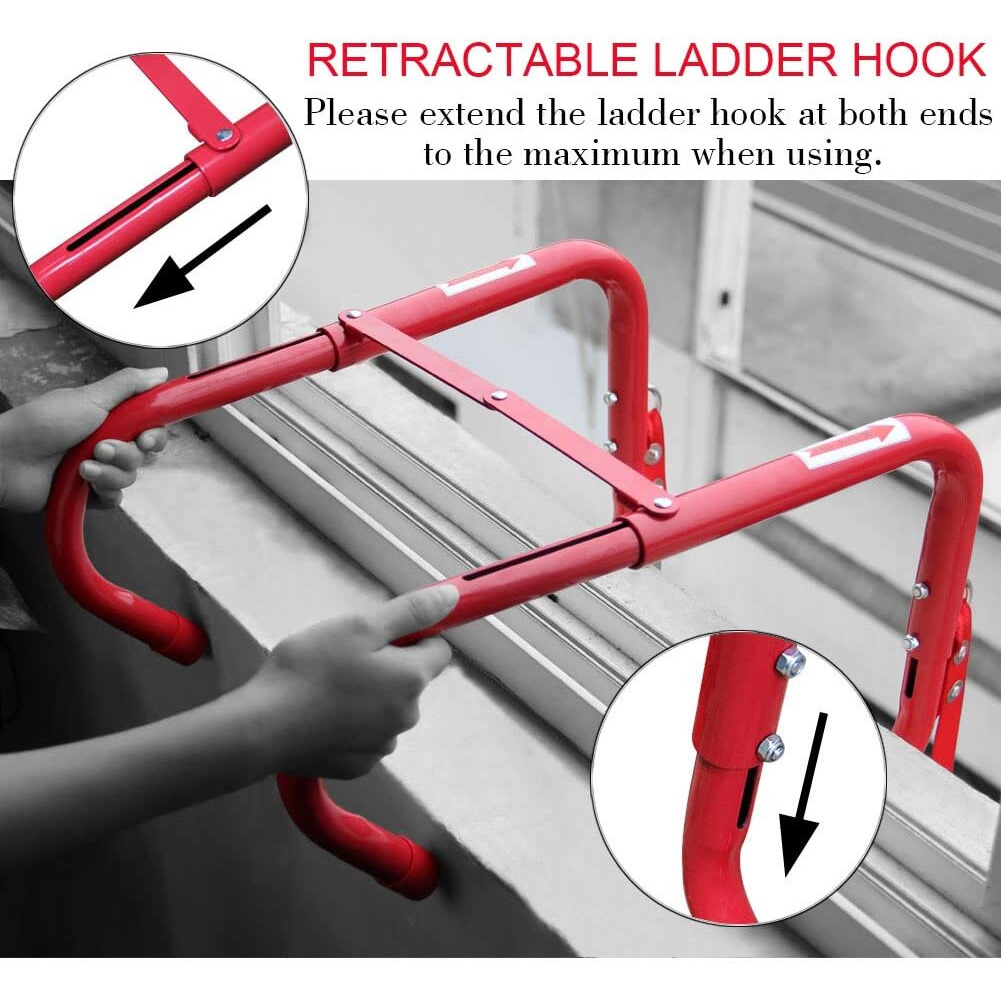 Hausse Retractable 2 Story Fire Escape Ladder, 13 Feet