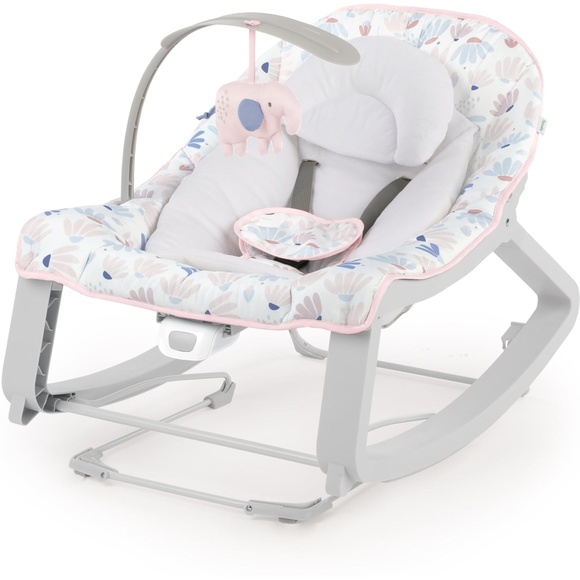 Ingenuity Keep Cozy 3-In-1 Grow With Me Vibrating Baby Bouncer Seat & Infant To Toddler Rocker, Vibrations & -Toy Bar, 0-30 Months Up To 40 Lbs (Pink Burst)