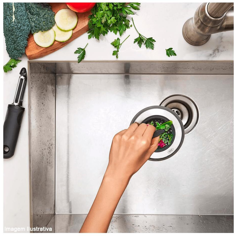 Oxo Good Grips 2-In-1 Sink Strainer Stopper, Black