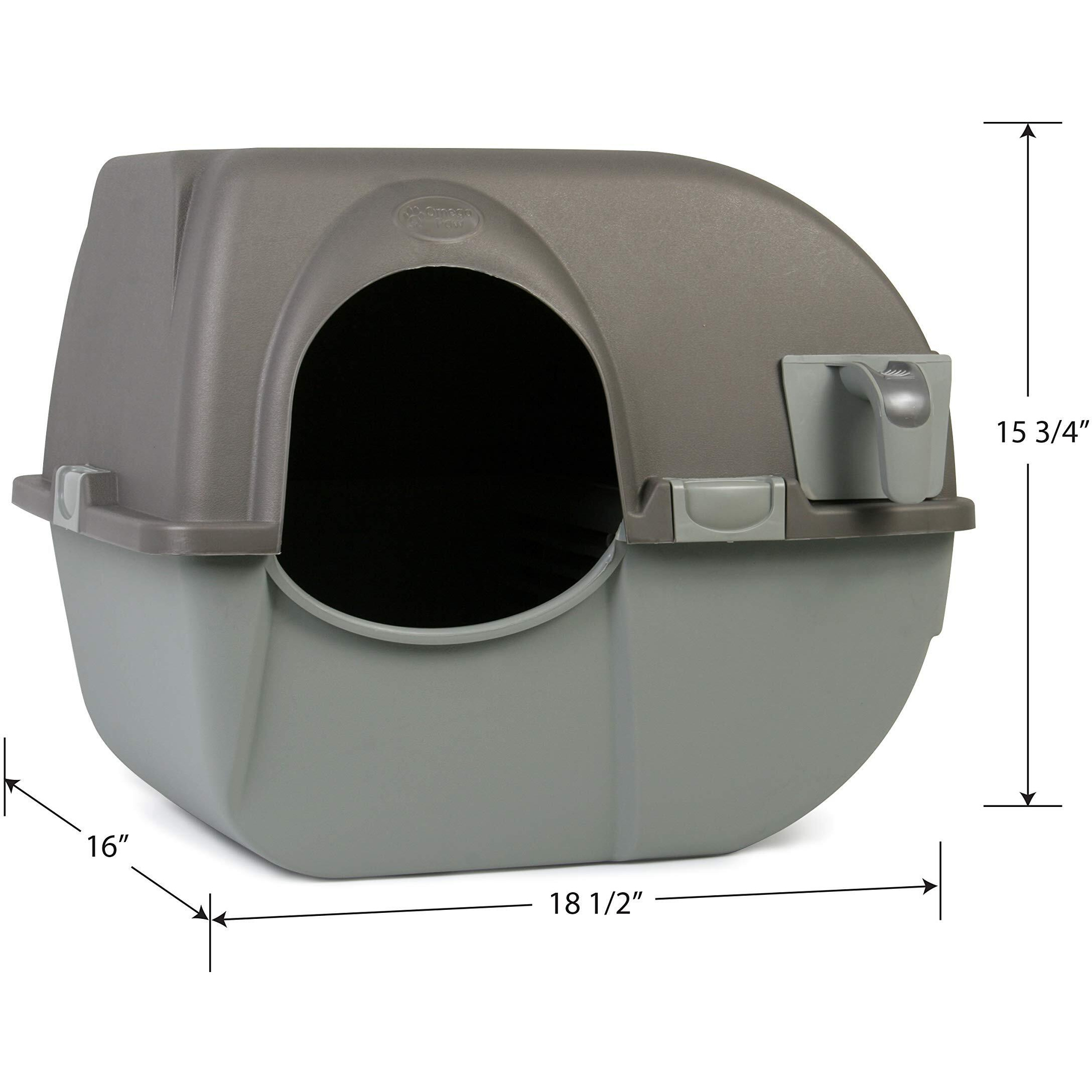Omega Paw Nra15 Self Cleaning Litter Box Regular Size,Grey
