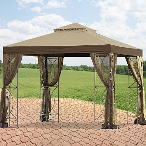Garden Winds Replacement Canopy For The Callaway Gazebo Standard 350 Beige