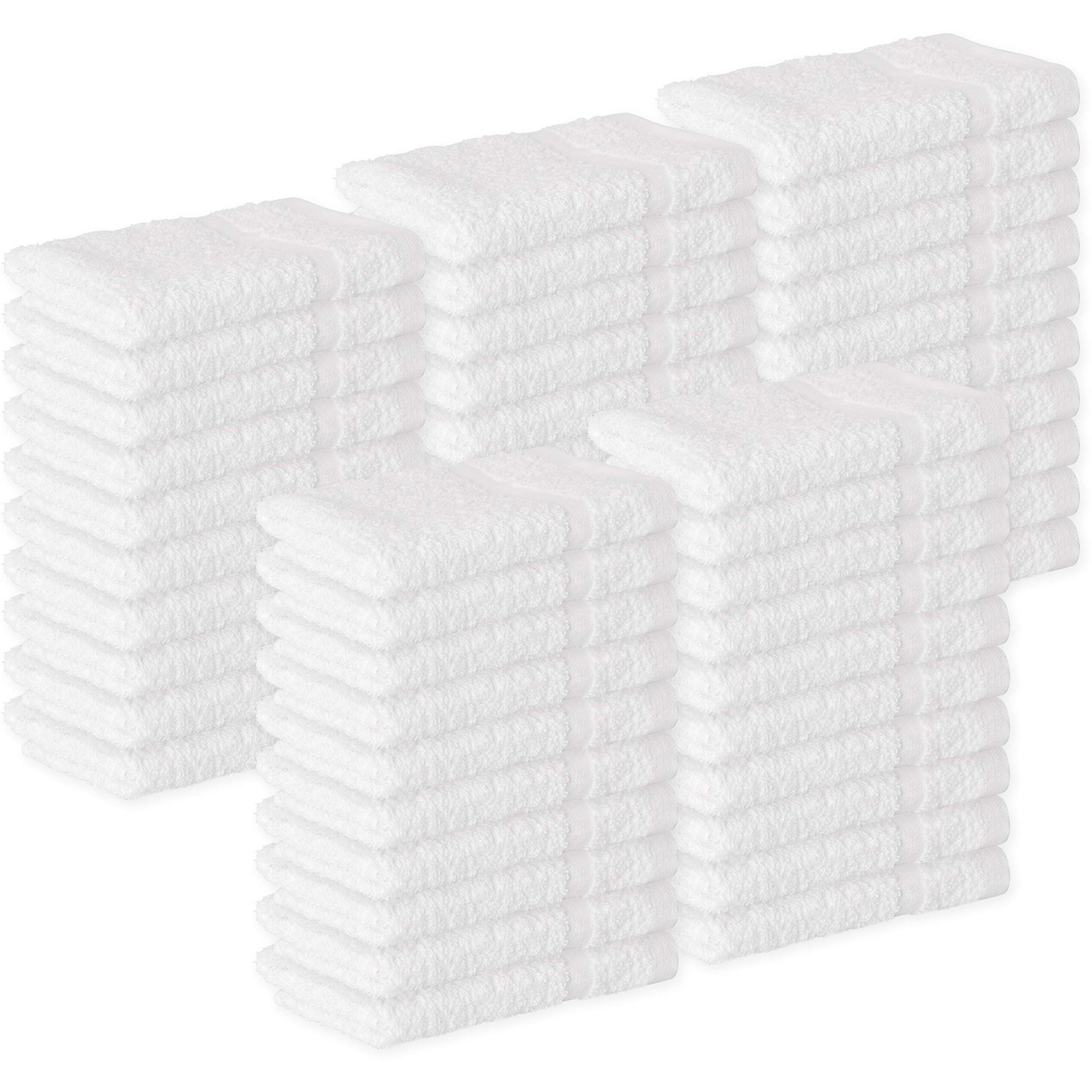 Green Lifestyle Bulk Washcloths 12X12 50 Pack - Face Towel, Wash Clothes For Body And Face - 100% Pure Cotton Wash Cloths For Your Body (White)