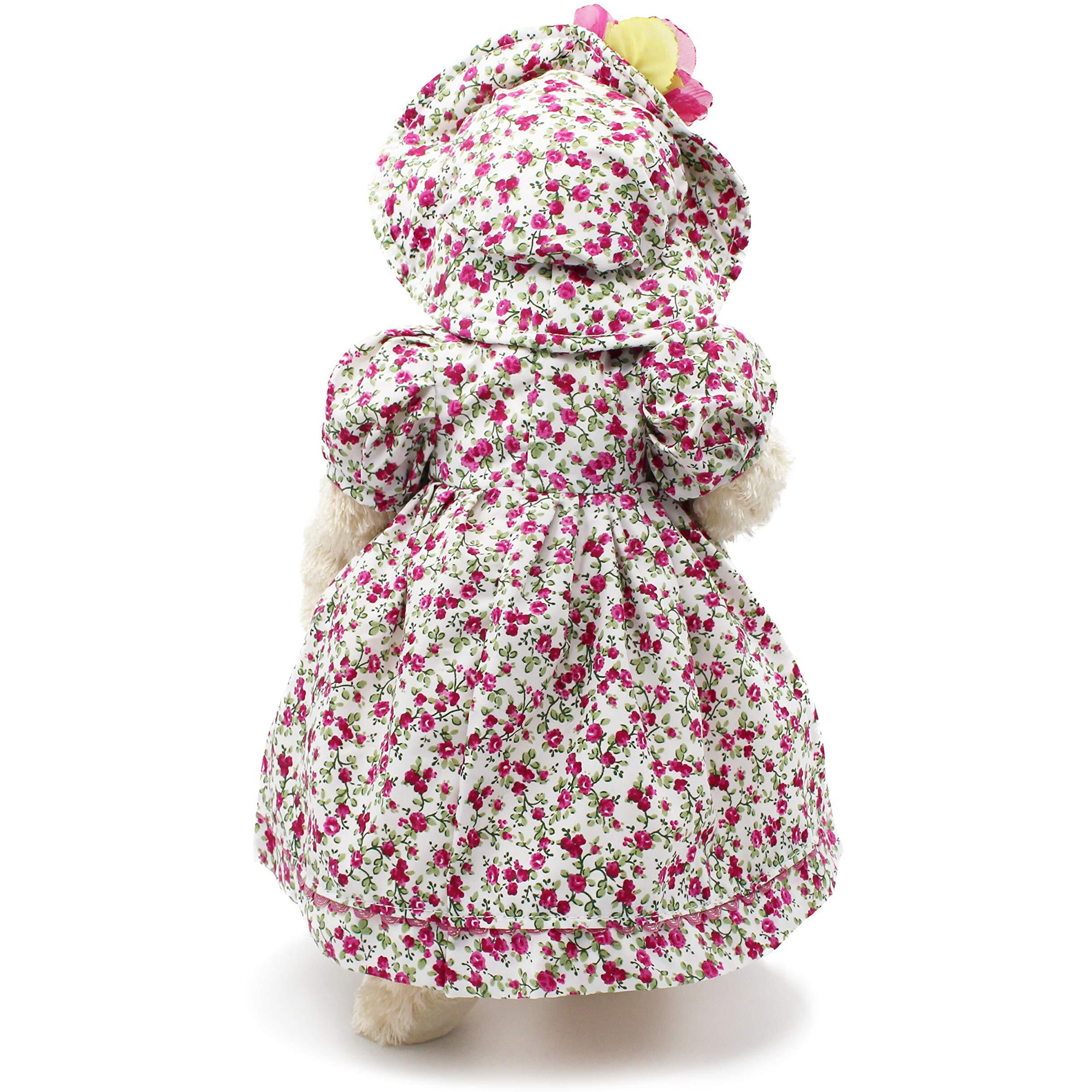 Oitscute Teddy Bears Baby Cute Soft Plush Stuffed Animal Toy For Girl Women 16"" (Red Flower)